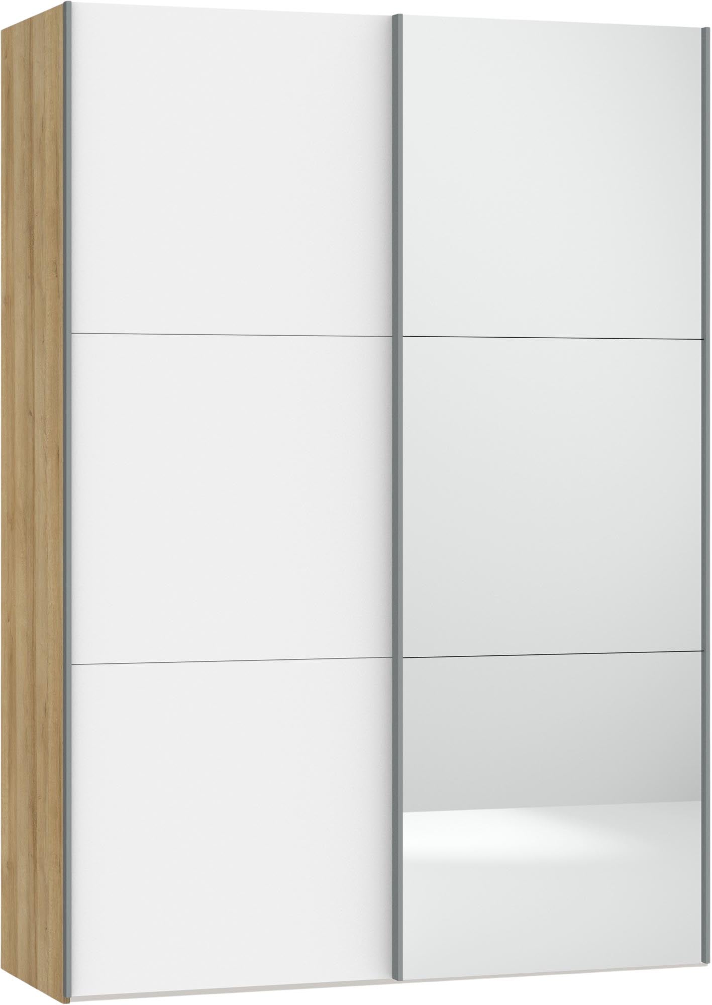 Eleganter Jutzler Schrank: Weiss, Spiegel & Zubehör, platzsparend.