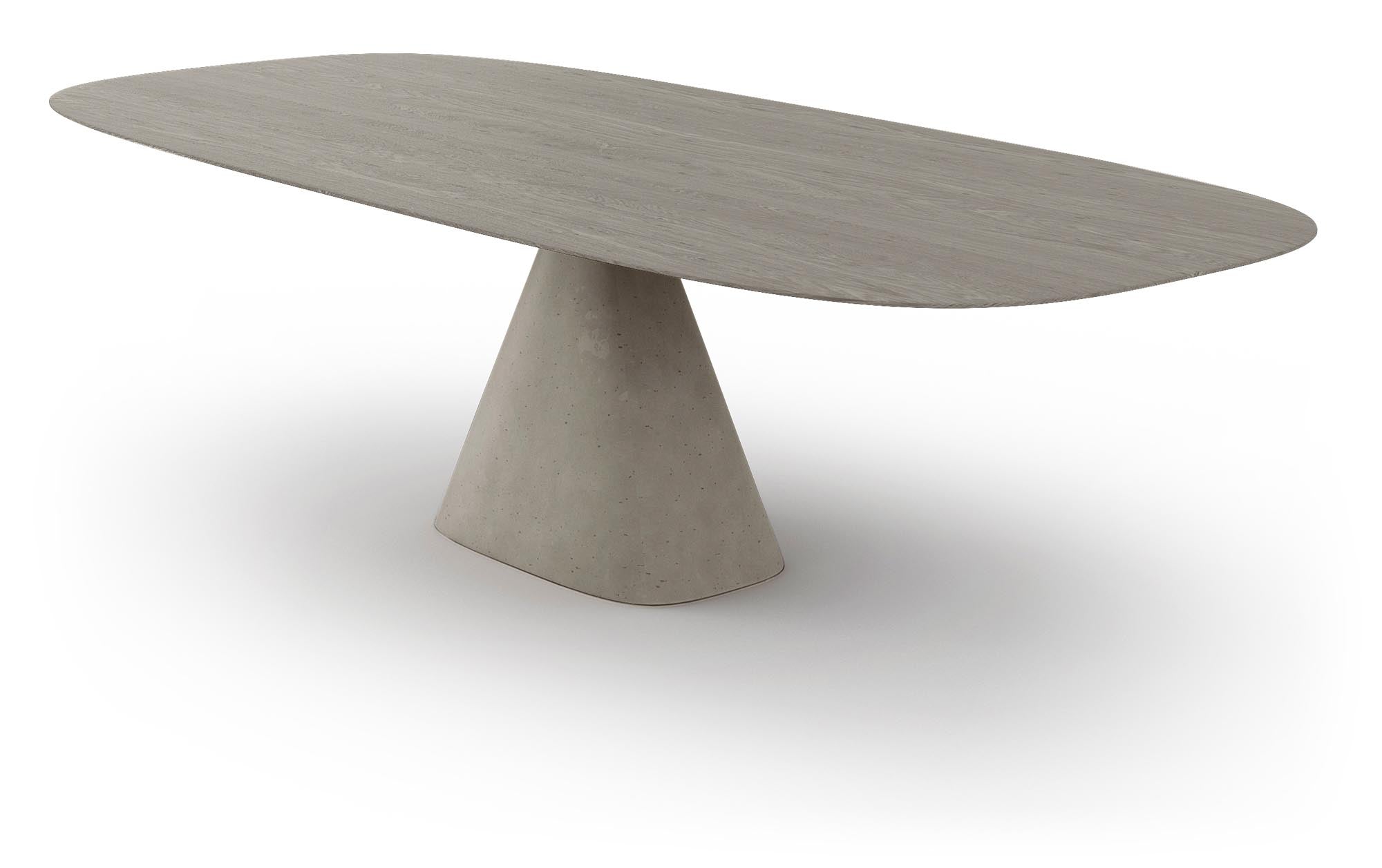 Der ovale Tisch Bridge in Creme von Mobimex vereint stilvolles Design und Funktionalität, ideal für moderne Wohnkonzepte.