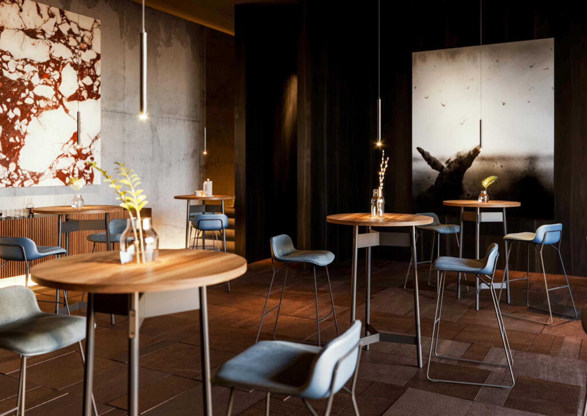 Entdecken Sie den Any-Up Round Bartisch von Mobimex – stilvoll, funktional und perfekt für kreative Arbeitsräume.