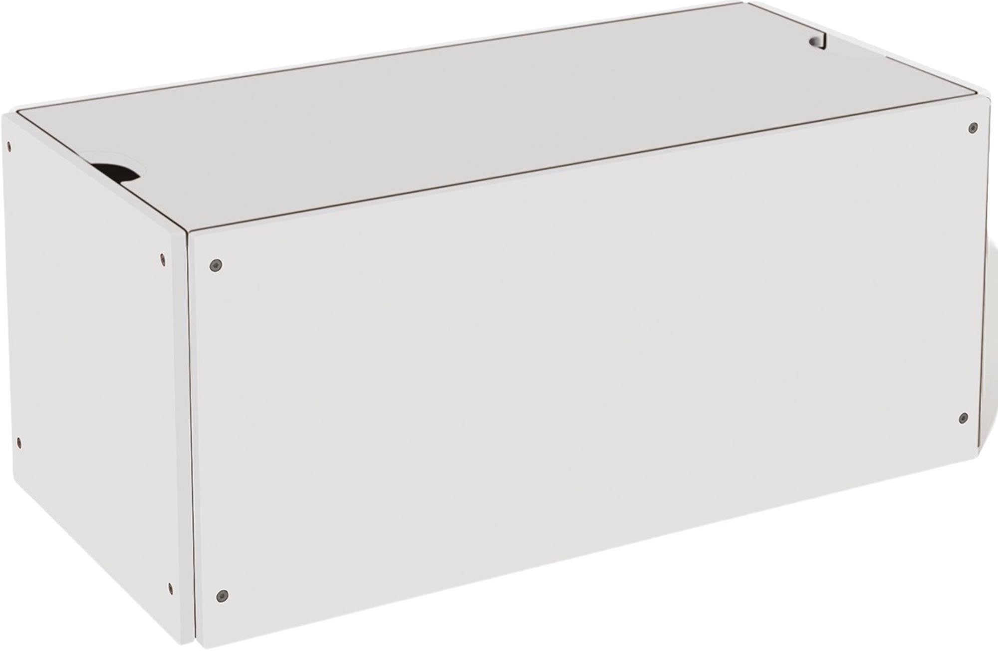 Praktischer Bettkasten mit Deckel für stilvolle Ordnung im Schlafzimmer.