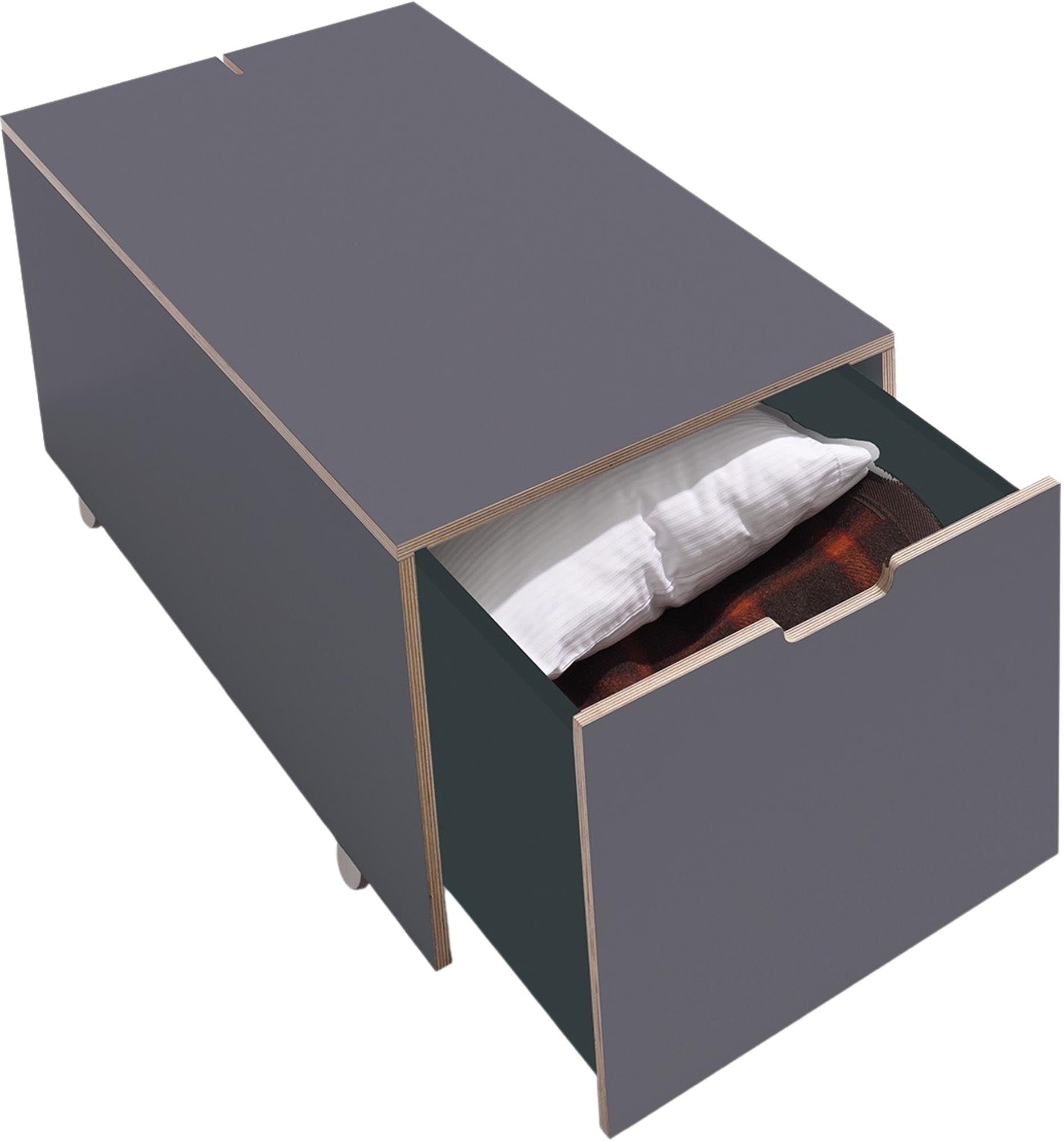 Bettkasten16: Stilvoller Stauraum mit Schubkasten von Müller Möbel.