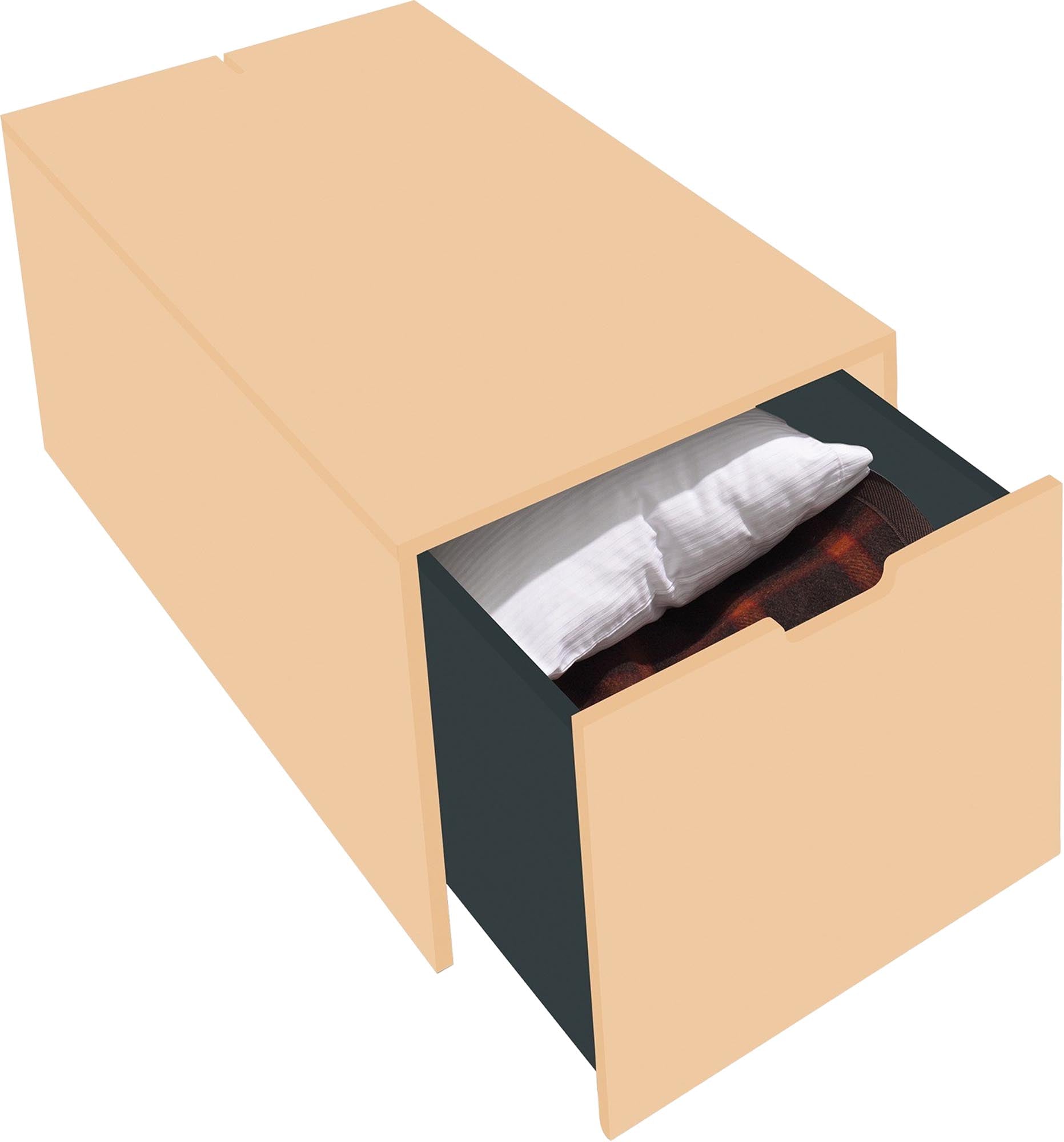 Bettkasten16: Praktischer Stauraum mit klassischem Schubkasten-Stil.