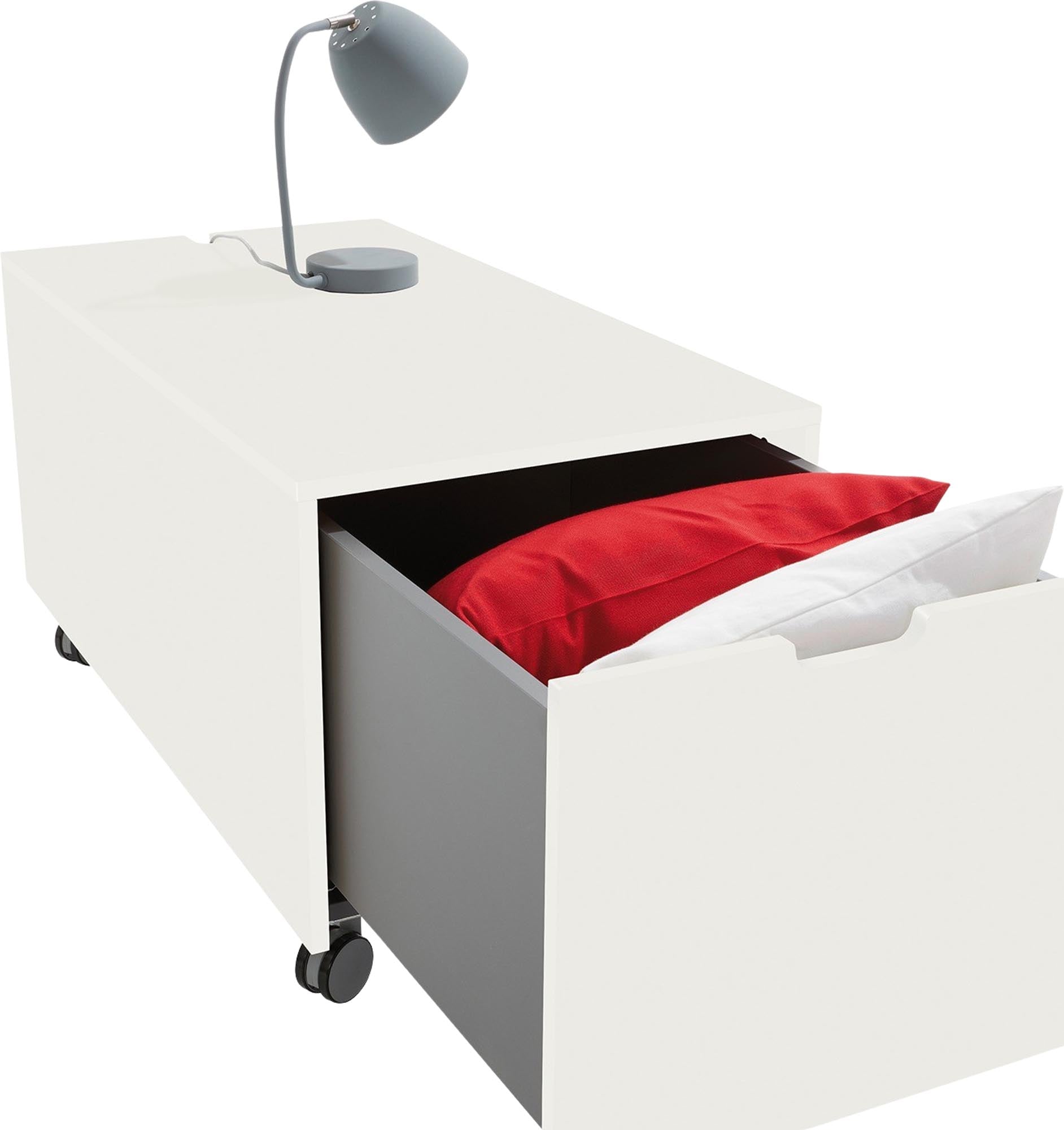 Bettkasten16 von Müller Möbelwerkstätten: Stilvoller Stauraum mit integriertem Schubkasten für mehr Ordnung und Komfort im Schlafzimmer.