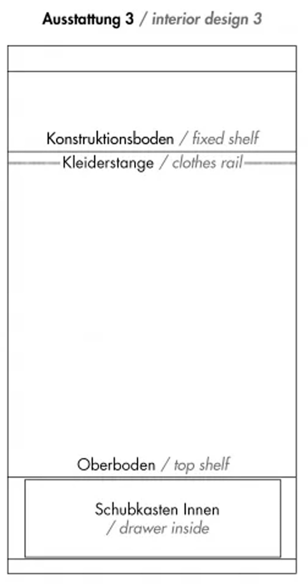 FLAI Kleiderschrank 2-türig Ausstattung 3 in Weiss präsentiert im Onlineshop von KAQTU Design AG. Drehtürenschrank ist von Müller Möbelwerkstätten