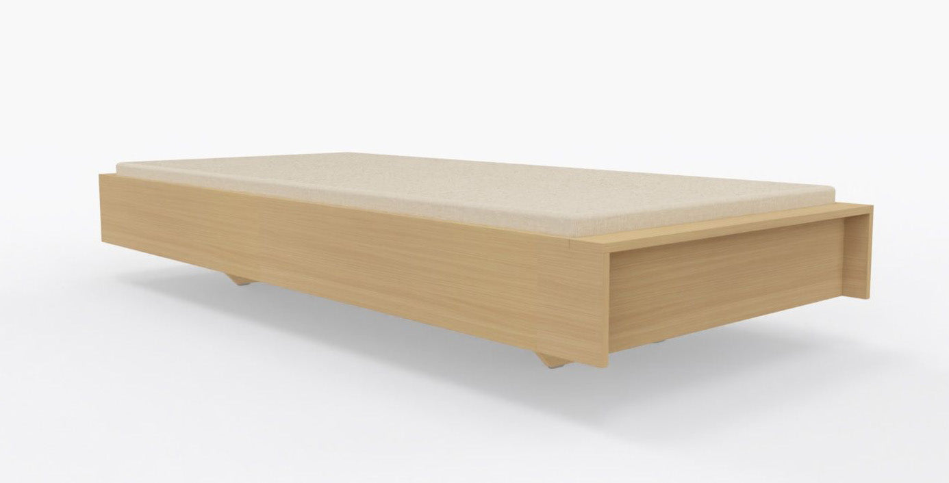 FLAI Einzelbett mit Lattenrost starr in Natur präsentiert im Onlineshop von KAQTU Design AG. Bett ist von Müller Möbelwerkstätten