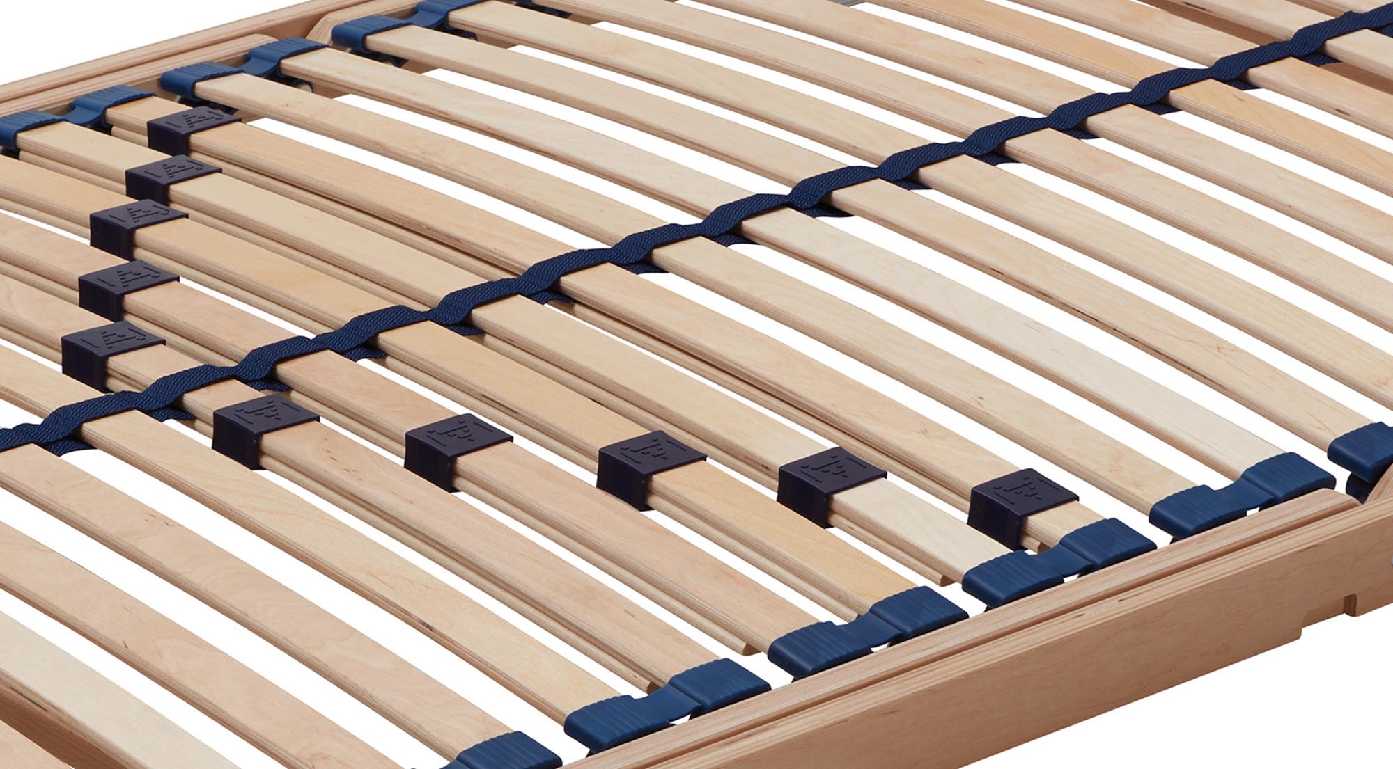 Hochwertiger Lattenrost aus massivem Holz von Müller Möbelwerkstätten, individuell verstellbar für optimalen Schlafkomfort und Unterstützung.