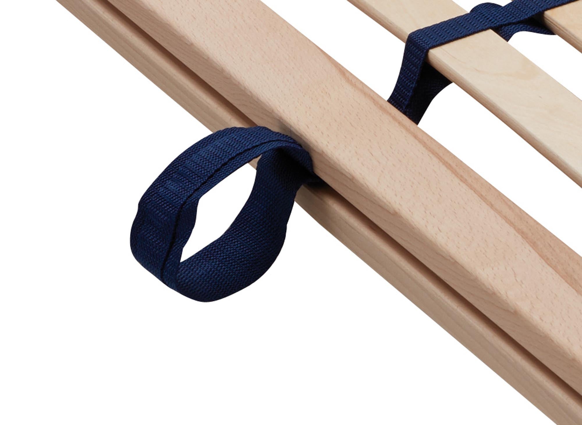 Hochwertiger Lattenrost aus massivem Holz von Müller Möbelwerkstätten, individuell verstellbar für optimalen Schlafkomfort und Unterstützung.