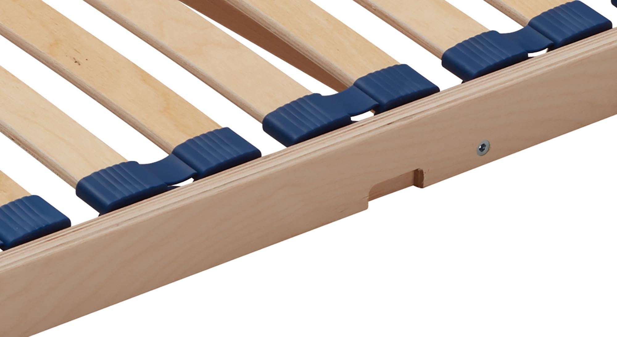 Entdecken Sie den Lattenrost STARR von Müller Möbelwerkstätten: Hochwertiges Birkenholz, anpassbare Härtegrade und optimale Unterstützung für erholsamen Schlaf.