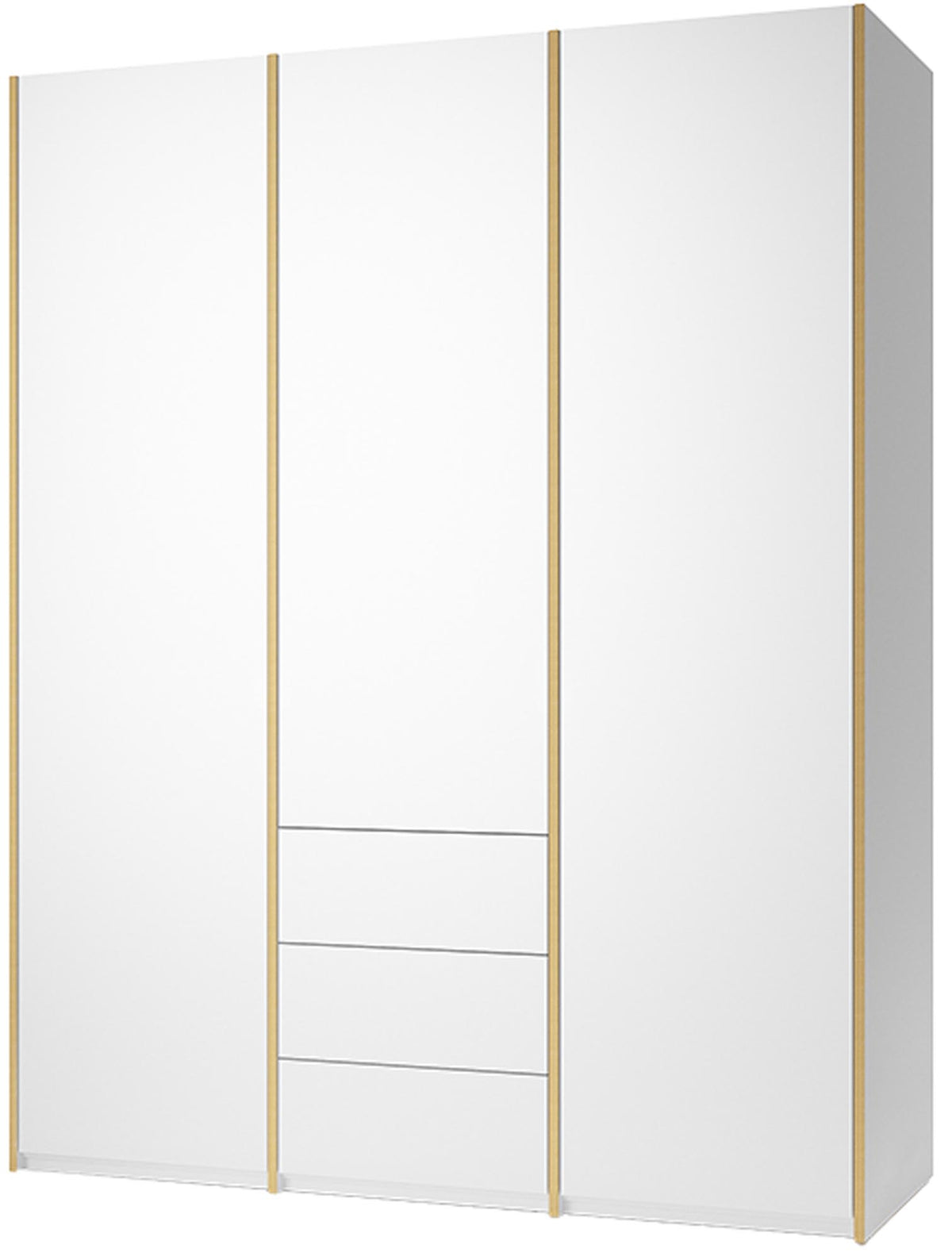 Modular Plus V3 3 Schublade in Weiss / Holzkante präsentiert im Onlineshop von KAQTU Design AG. Drehtürenschrank ist von Müller Möbelwerkstätten