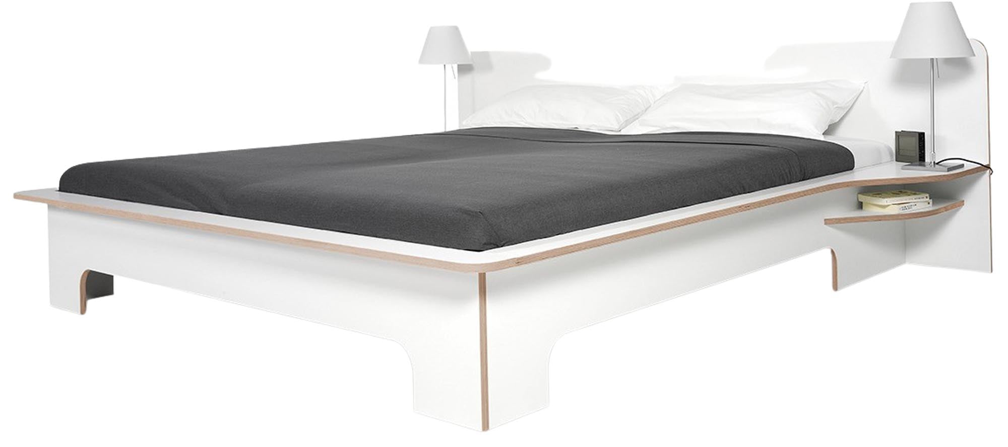 Modernes Plane Doppelbett aus Birkensperrholz von Müller Möbel.
