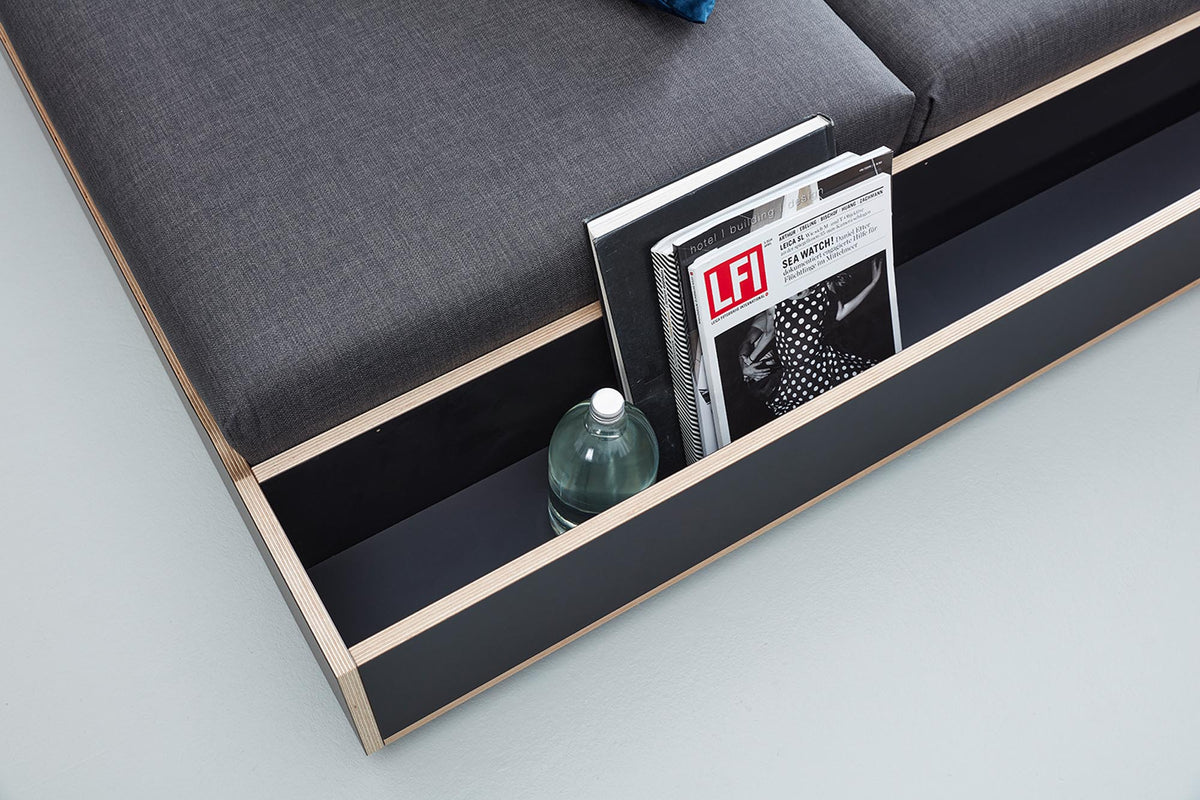 MAUDE Bett mit Lattenrost Starr in Schwarz Matt präsentiert im Onlineshop von KAQTU Design AG. Bett ist von Müller Möbelwerkstätten