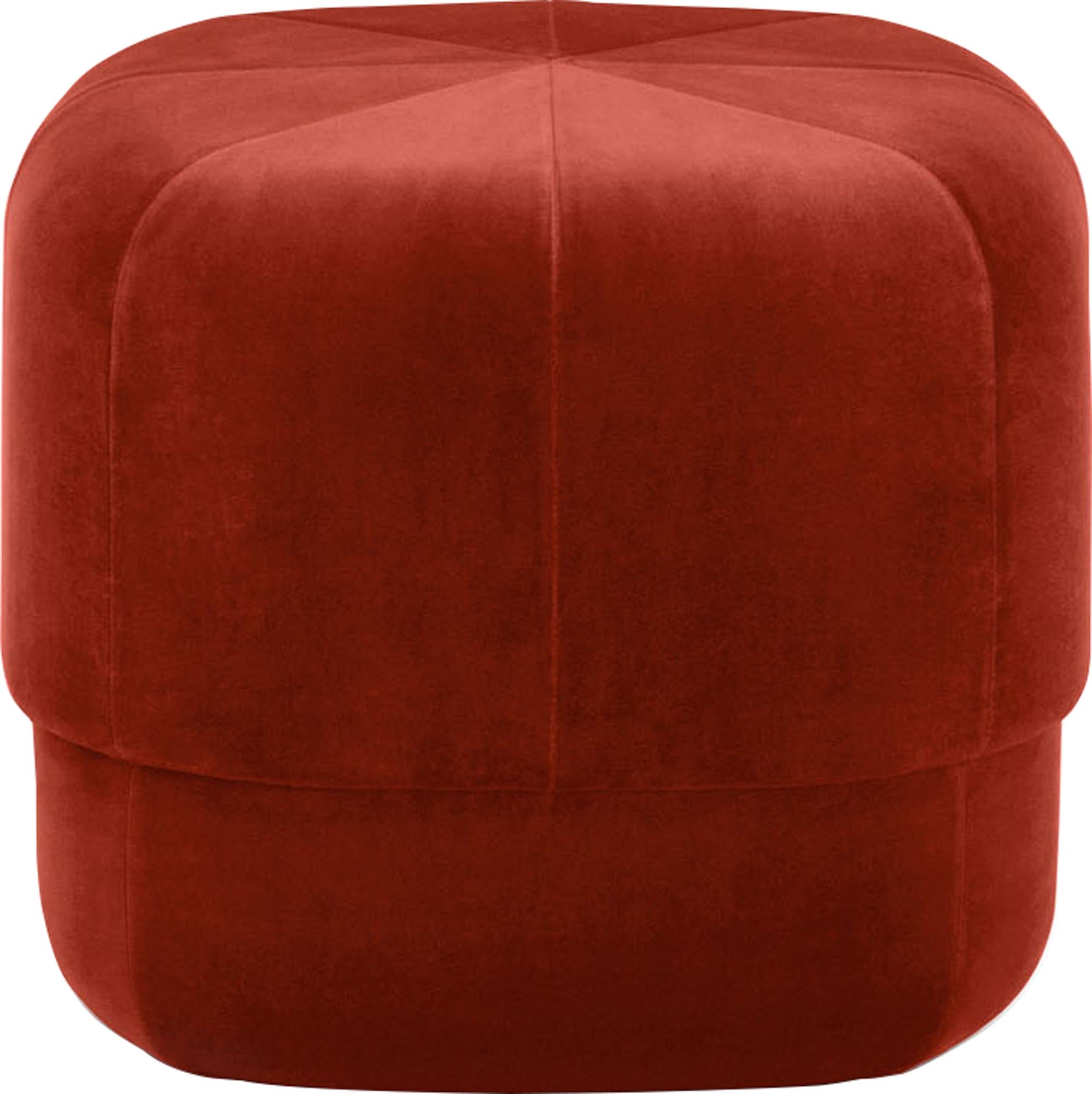 Circus Pouf Klein rostrot/Velour in präsentiert im Onlineshop von KAQTU Design AG. Pouf ist von Normann Copenhagen