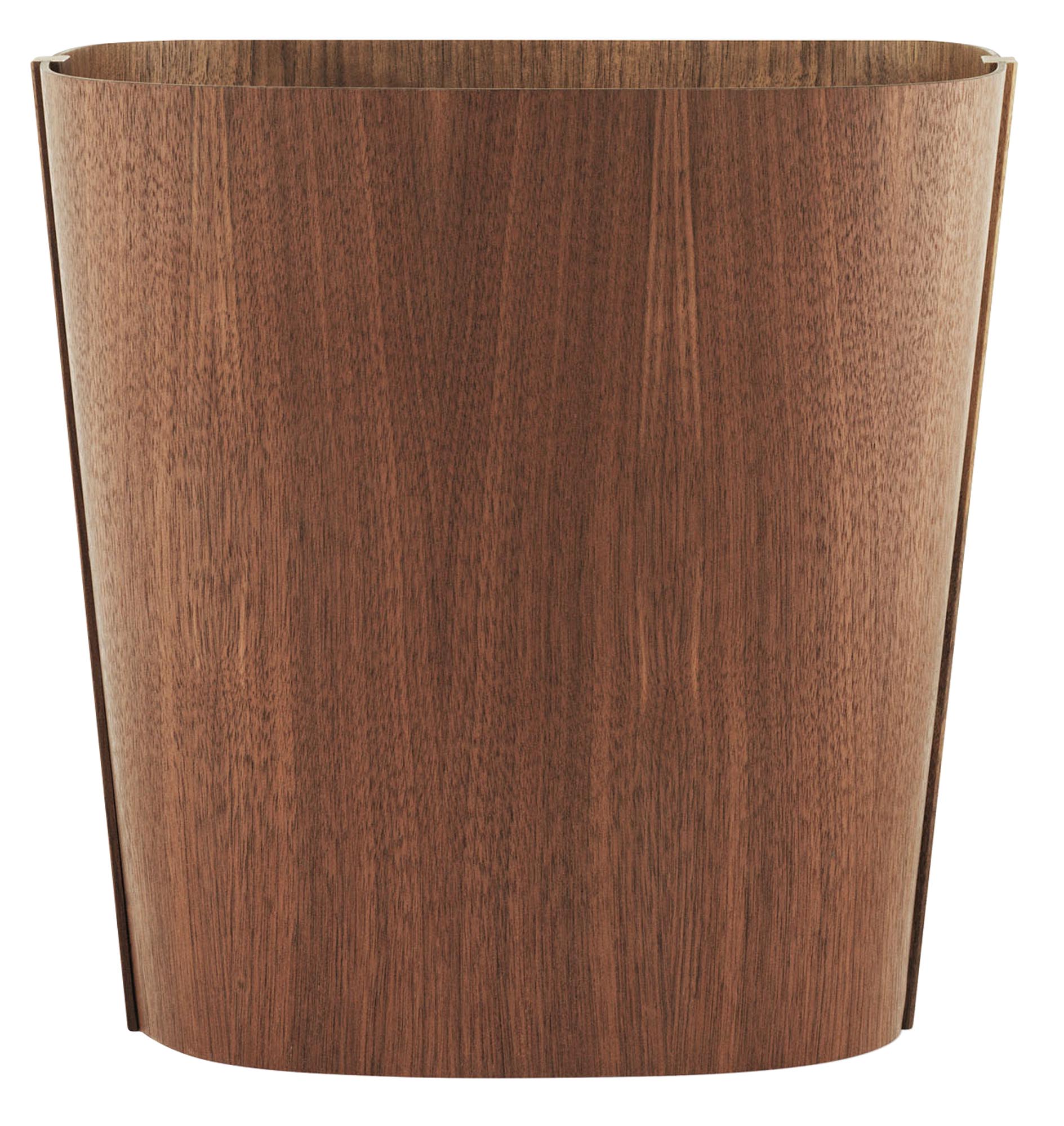 Design-Papierkorb aus Holz für zeitgemässe Büroeinrichtungen.