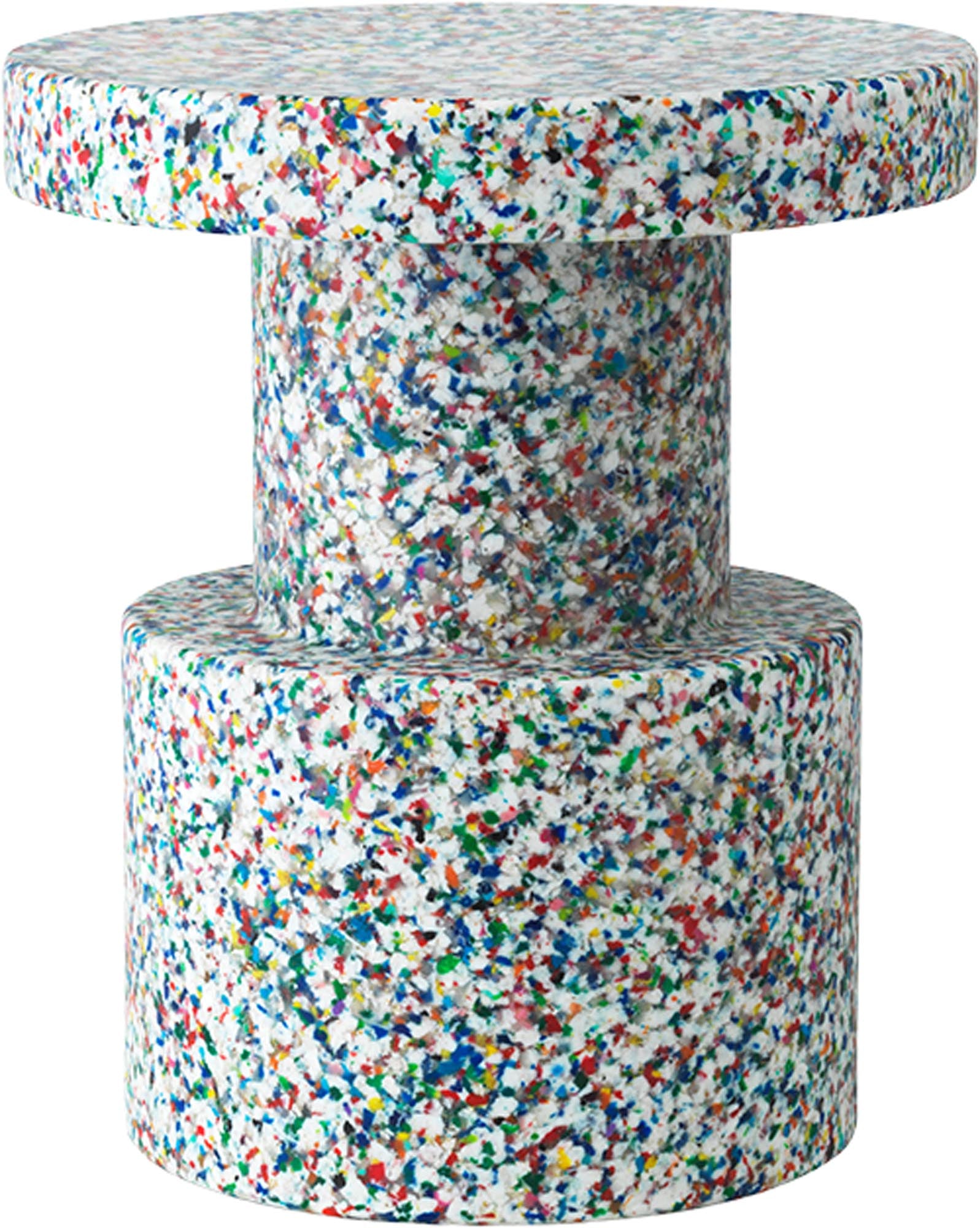 Bit Hocker: Vielseitiger Hingucker aus recyceltem Kunststoff, perfekt als Sitz, Tisch oder dekorativer Akzent.