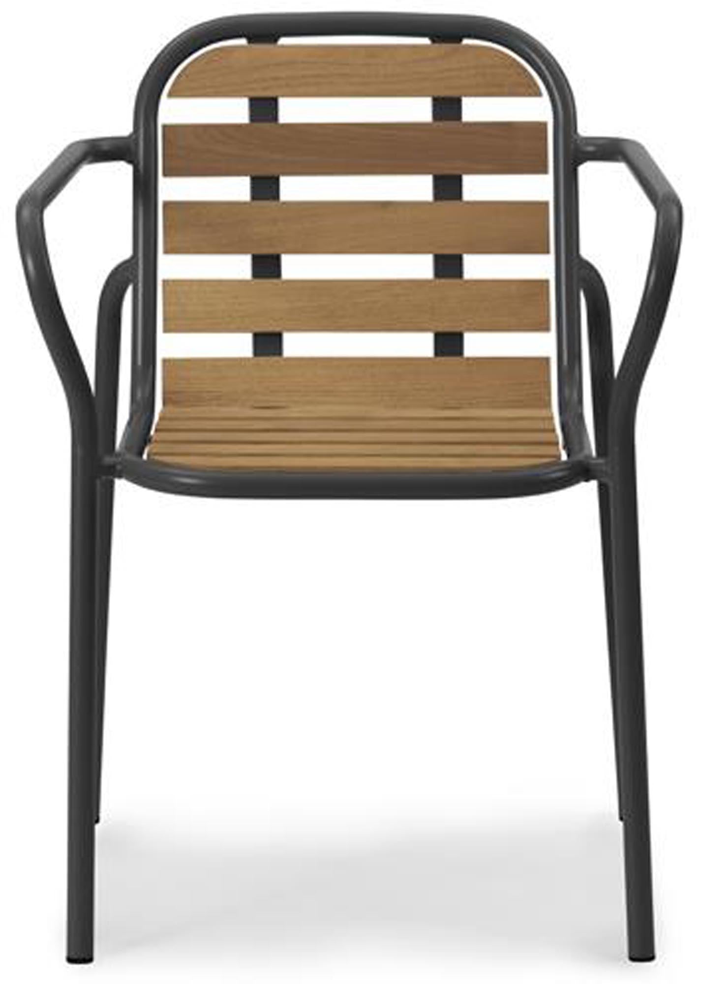 Vig Robinia Armlehnstuhl von Normann Copenhagen: Hochwertiger, wetterfester Stuhl für stilvolle Außenbereiche. Ideal für Garten und Terrasse.