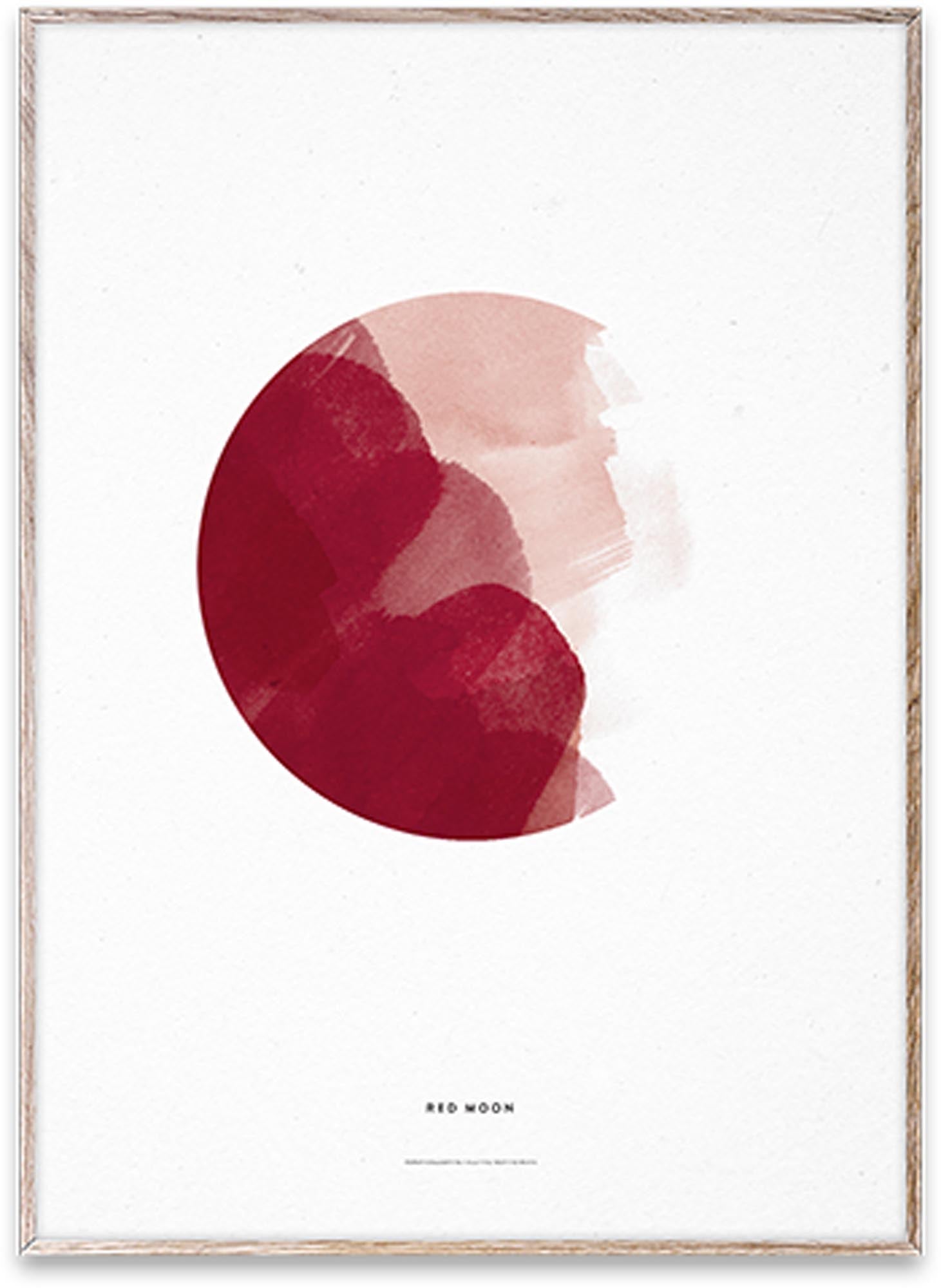 Entdecken Sie den Red Moon Kunstdruck von Paper Collective – ein nachhaltiges Kunstwerk in sattem Rot, perfekt für jeden Raum und als Geschenk.