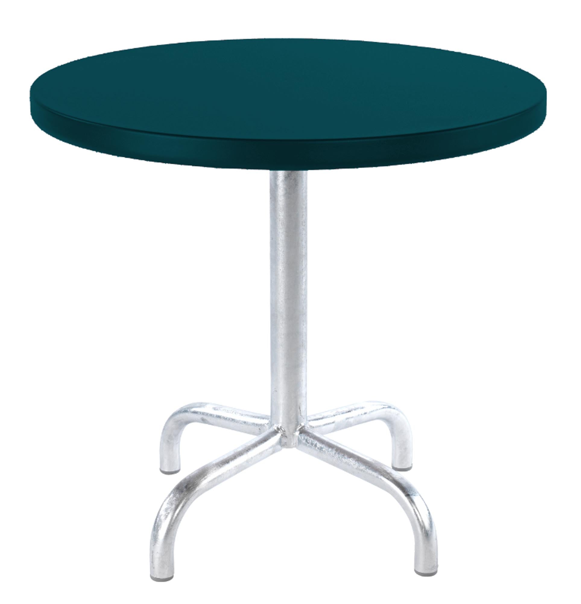 Robuster Säntis Metall-Beistelltisch Outdoor ø54/50 von Schaffner – wetterfest, langlebig, leicht zerlegbar, Swiss Made, ideal für Garten und Terrasse.