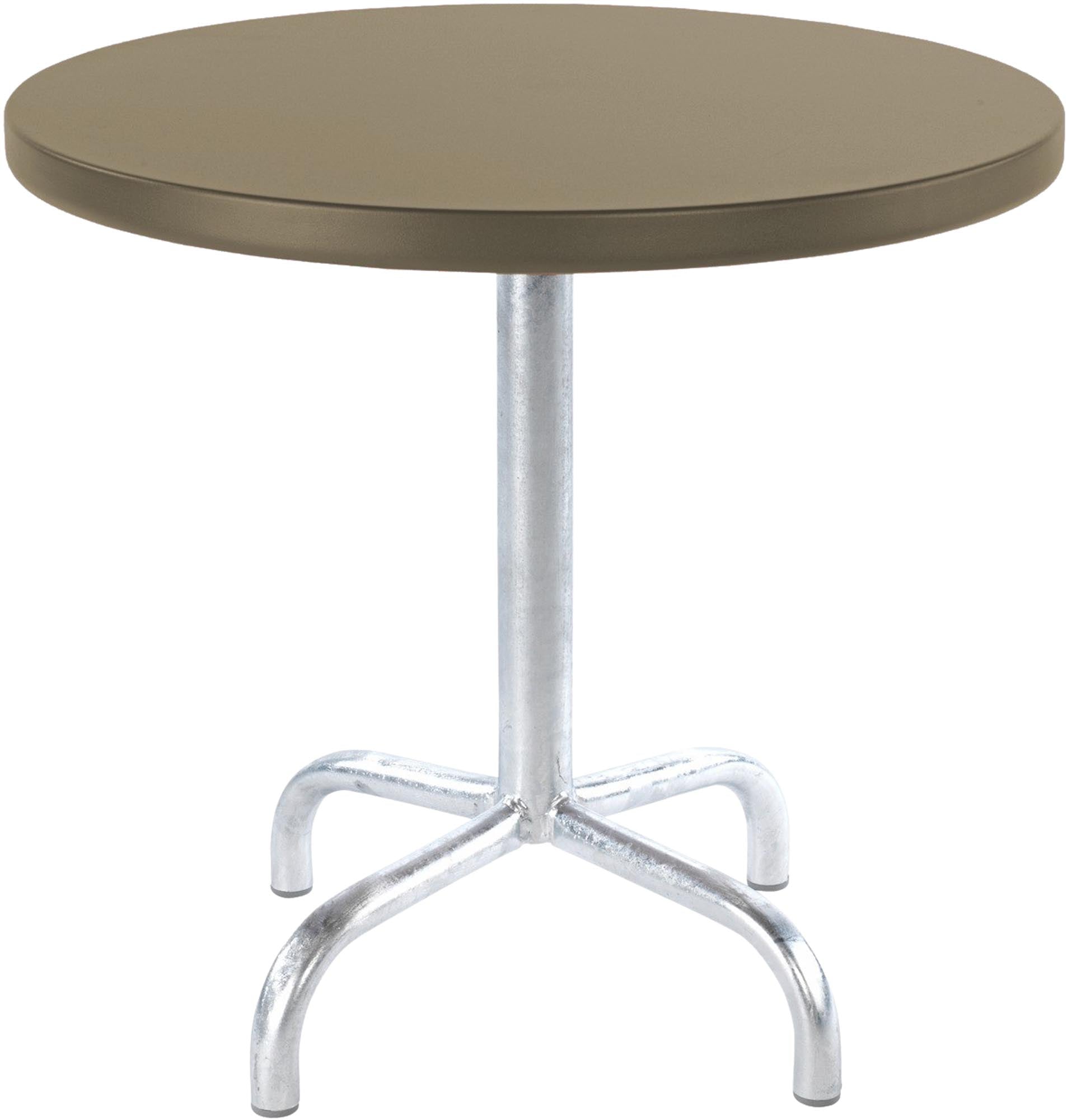 Robuster Säntis Beistelltisch aus Metall, wetterfest und leicht zerlegbar. Perfekt für Garten, Balkon oder Terrasse. Schweizer Qualität.