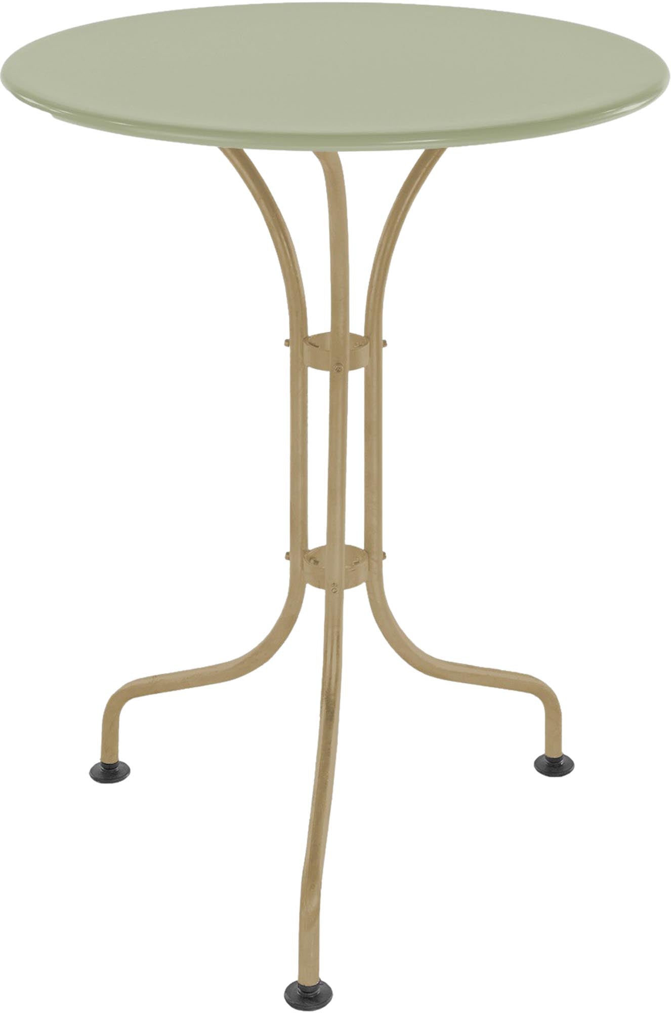 Moderner St. Moritz Metall-Gartentisch mit 60 cm Durchmesser, ideal für kleine Terrassen und stilvolle Gartenmöbel-Kombinationen.