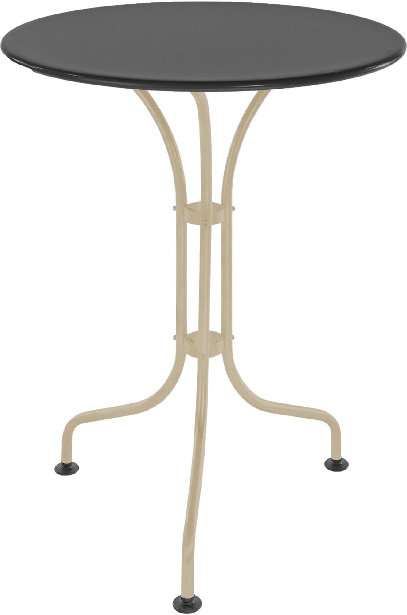 Eleganter runder Metall-Gartentisch ø60 von Schaffner, wetterfest, langlebig und pflegeleicht – ideal für kleine Gärten, Balkone und gastronomische Außenbereiche.