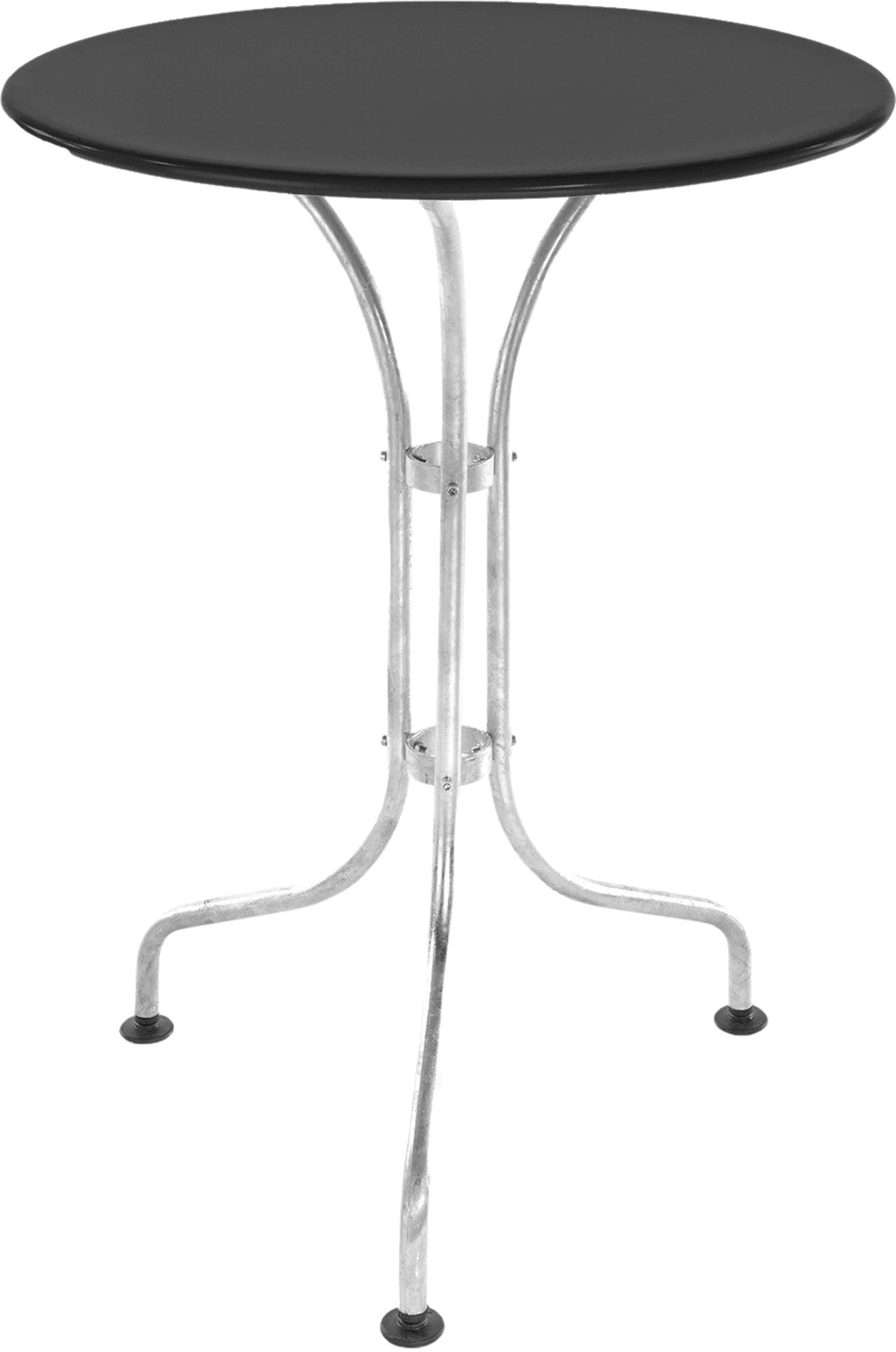 Hochwertiger St. Moritz Metall-Gartentisch ø60 aus wetterfestem Stahl, ideal für kleine Gärten, Balkone und Gastronomie – zeitloses Design und Schweizer Qualität.