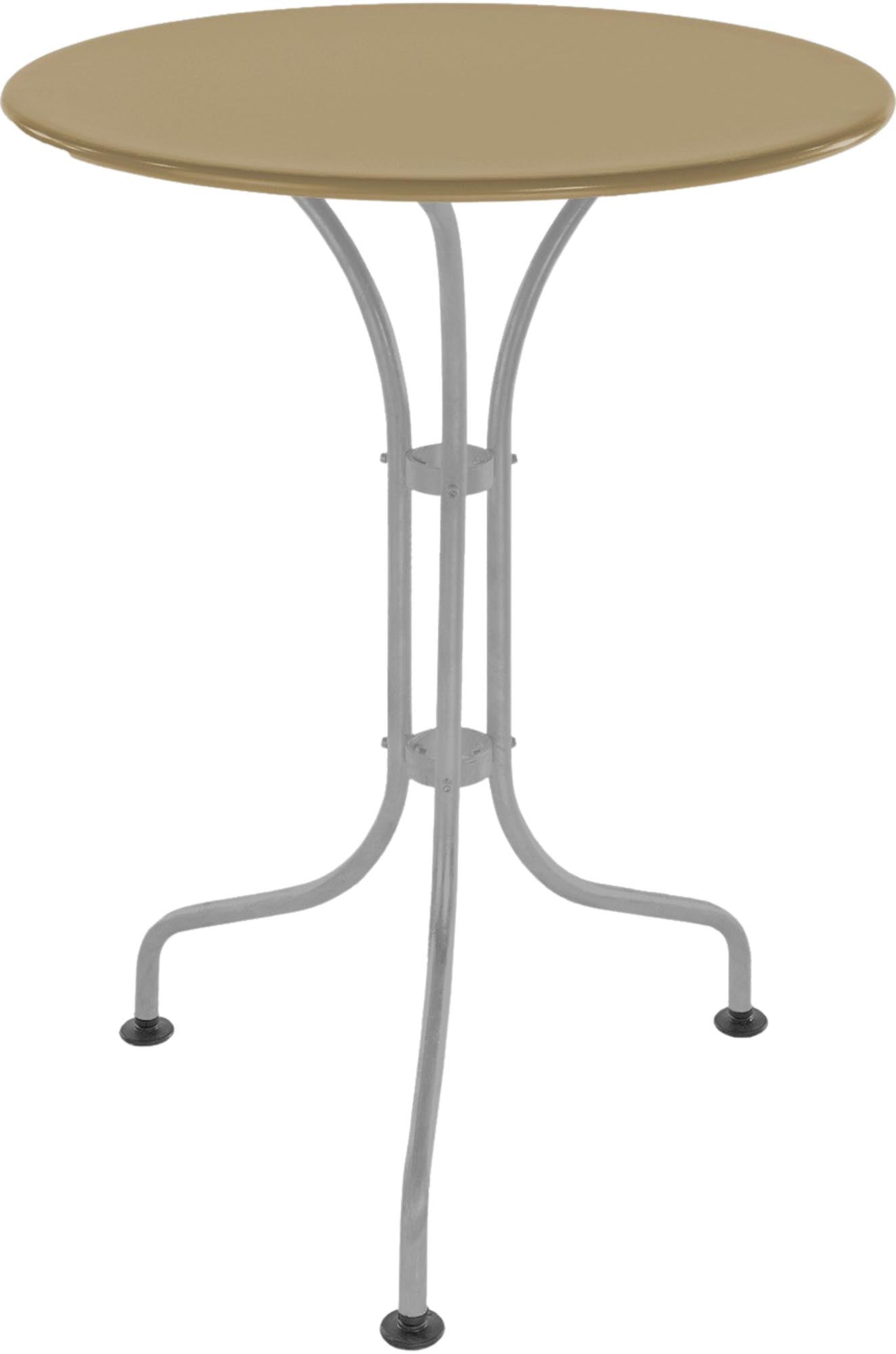 Moderner runder Gartentisch mit einem Durchmesser von 60 cm, gefertigt aus robustem Metall, perfekt für Terrassen und kleine Außenbereiche.