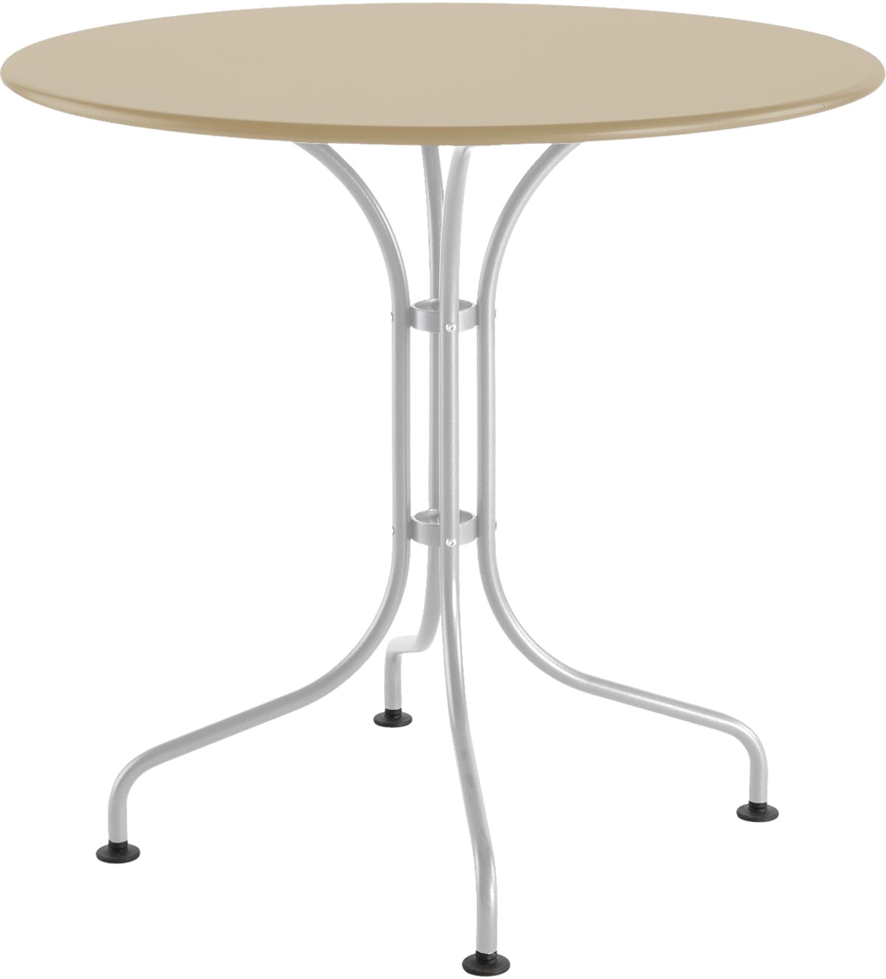 Moderner St. Moritz Metall-Gartentisch mit 80 cm Durchmesser, perfekt für stilvolle Outdoor-Events und gemütliche Zusammenkünfte im Garten.