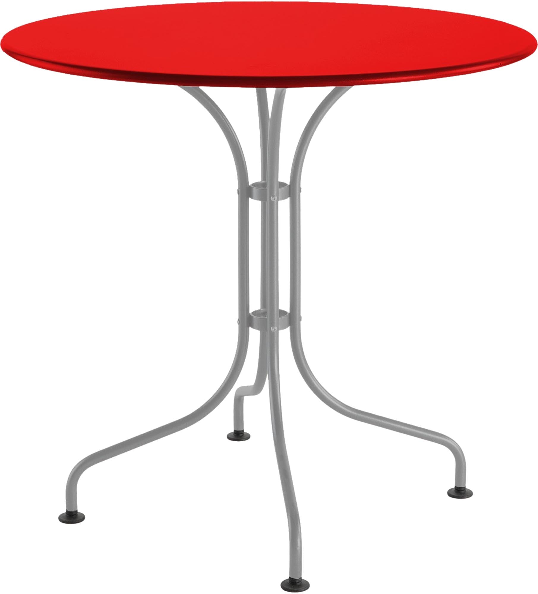 Eleganter runder Gartentisch St. Moritz aus Metall mit 80 cm Durchmesser, ideal für entspannte Stunden im Freien, wetterbeständig und modern.