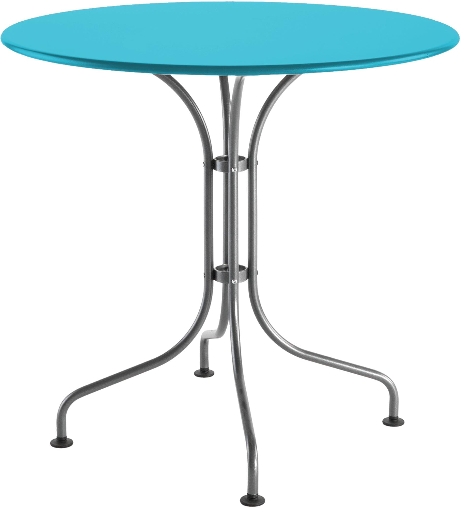 Eleganter St. Moritz Metall-Gartentisch mit einem Durchmesser von 80 cm, ideal für gesellige Runden im Garten oder auf der Terrasse.