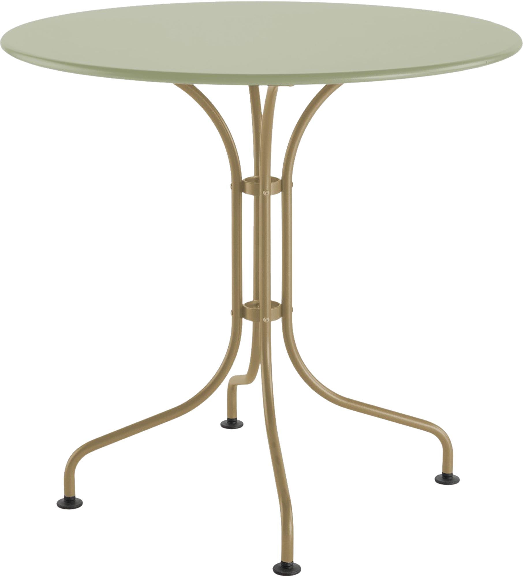Eleganter runder Gartentisch St. Moritz aus Metall mit 80 cm Durchmesser, ideal für gesellige Runden im Freien oder auf der Terrasse.