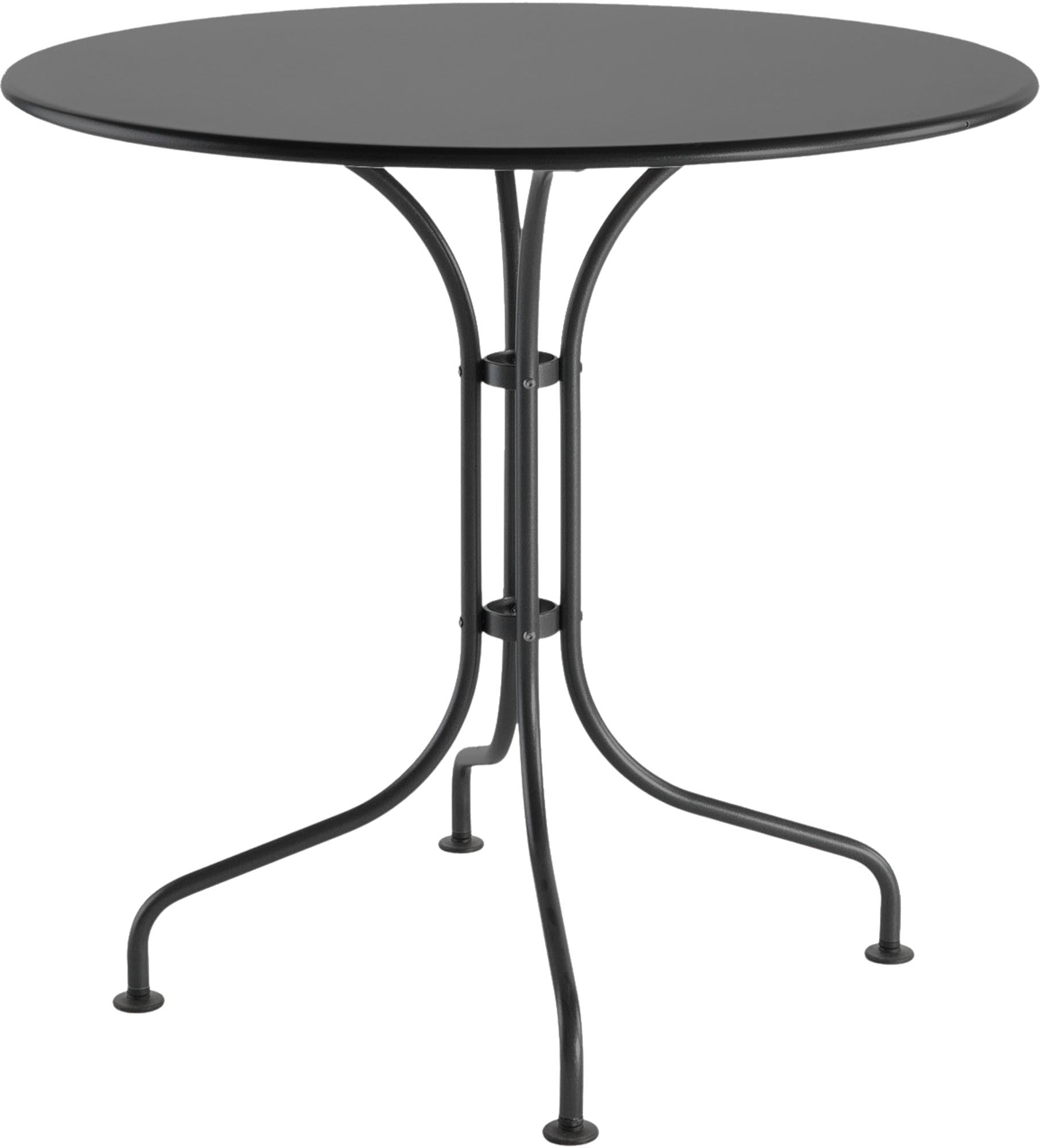 Moderner Metall-Gartentisch St. Moritz mit einem Durchmesser von 80 cm, perfekt für entspannte Stunden im Garten oder auf der Terrasse.