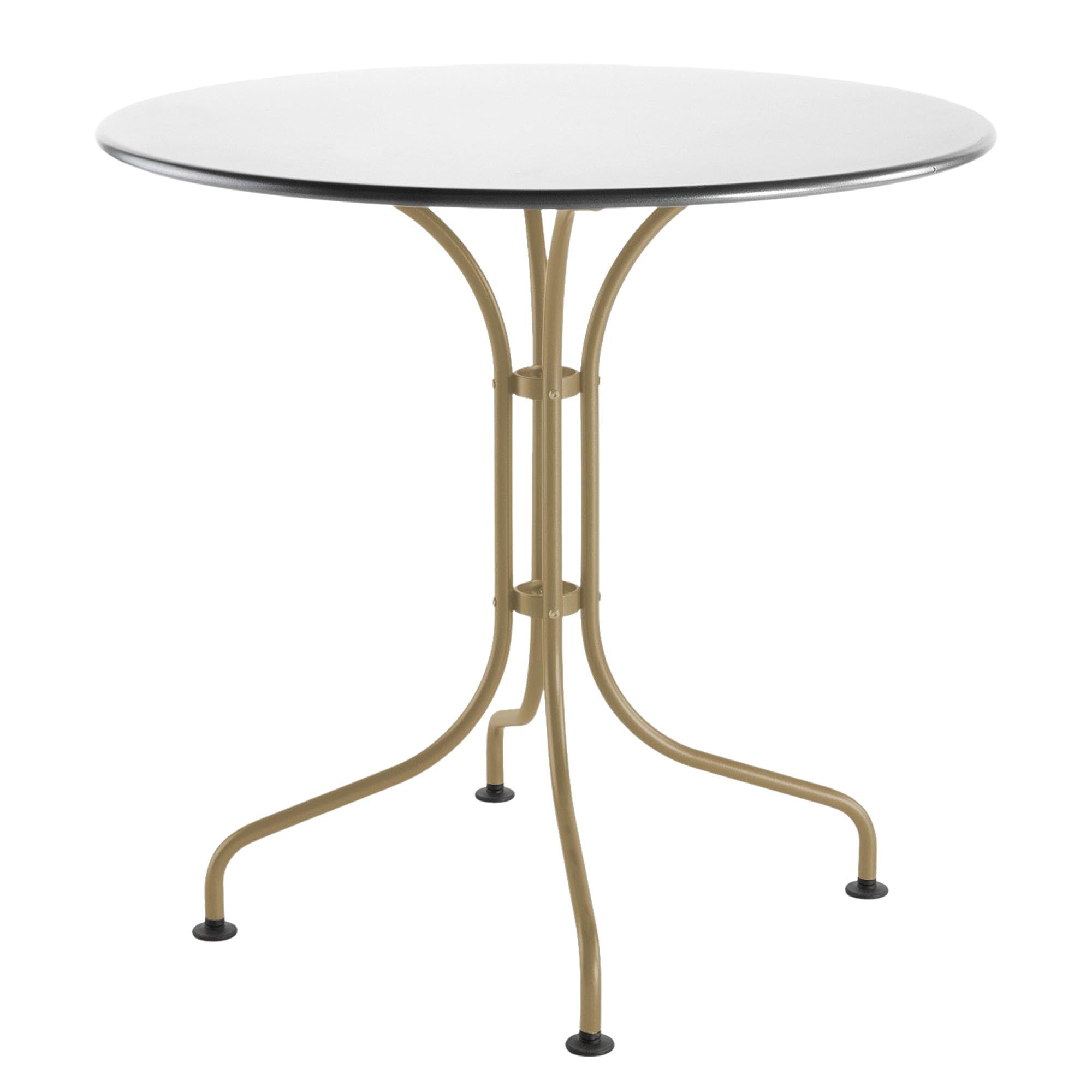 Entdecken Sie den eleganten Metalltisch St. Moritz ø 80 von Schaffner – ideal für stilvolle Terrassen und Gärten.