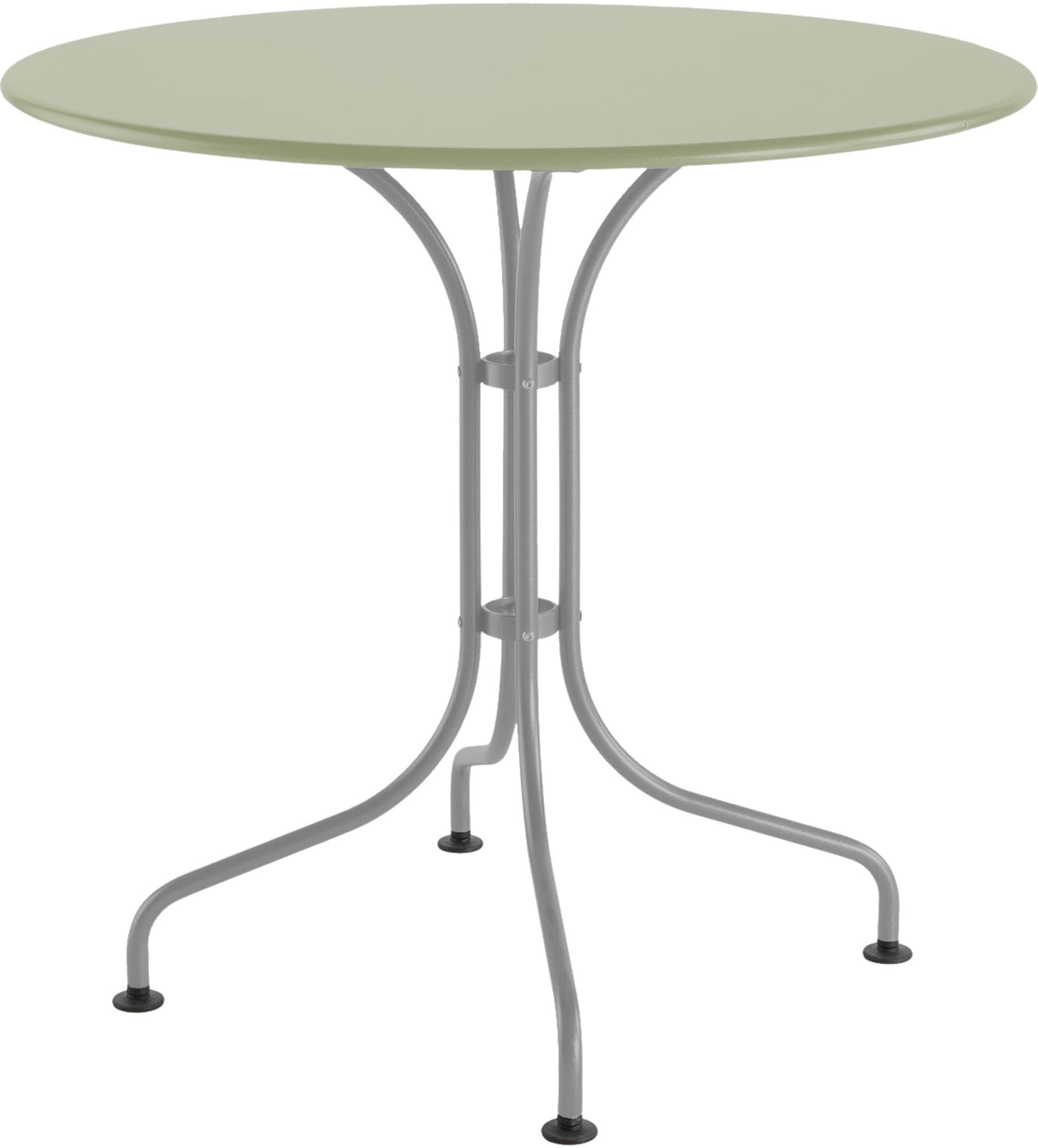 Eleganter runder Gartentisch ø90 aus wetterfestem Stahl, perfekt für kleine Außenflächen, langlebig, pflegeleicht und stilvoll – Swiss Made Qualität.