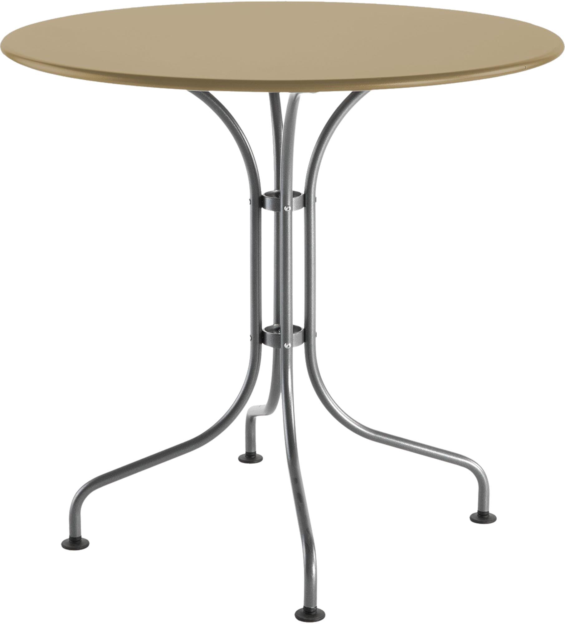 Robuster Metalltisch St. Moritz ø 90 – Stilvoll für Aussenbereiche.