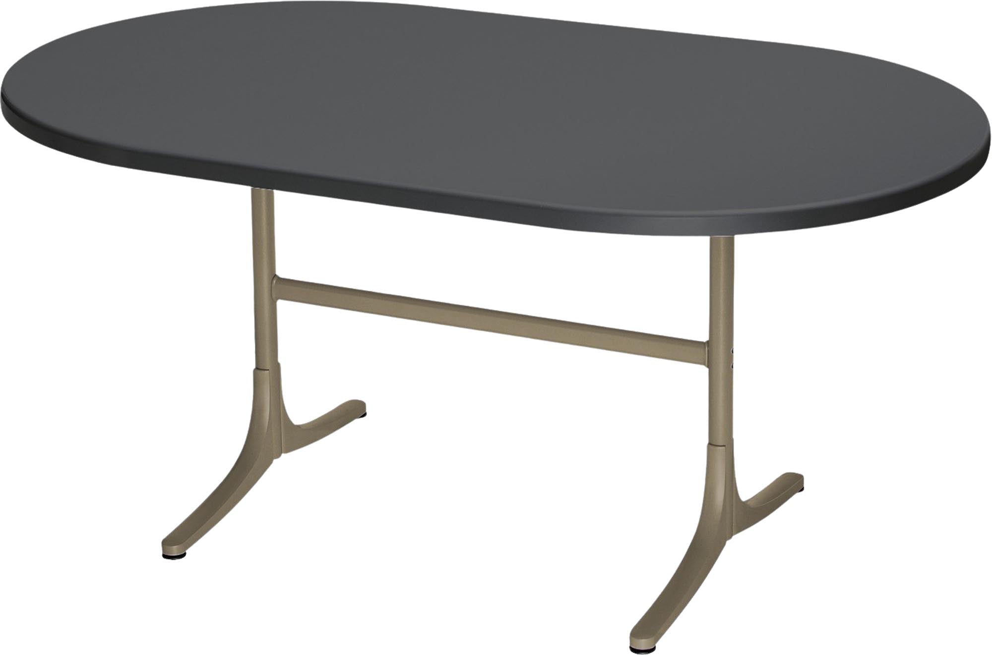 Fiberglastisch Schaffhausen oval: Robust und modern für draussen.