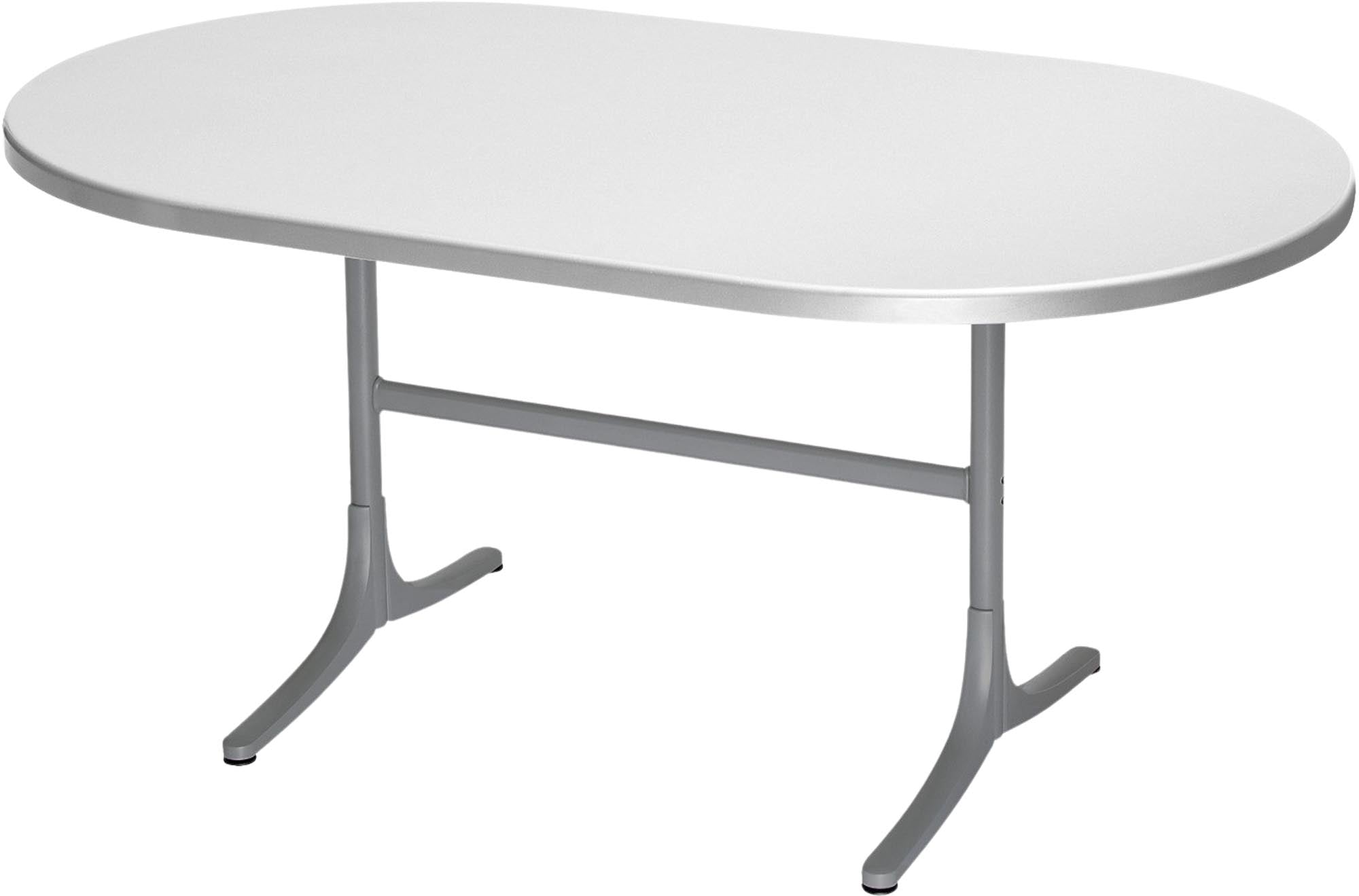 Hochwertiger, klappbarer Glasfaser-Gartentisch 160x95 cm oval, wetterfest, langlebig, pflegeleicht und stilvoll – ideal für Garten, Terrasse und Balkon.