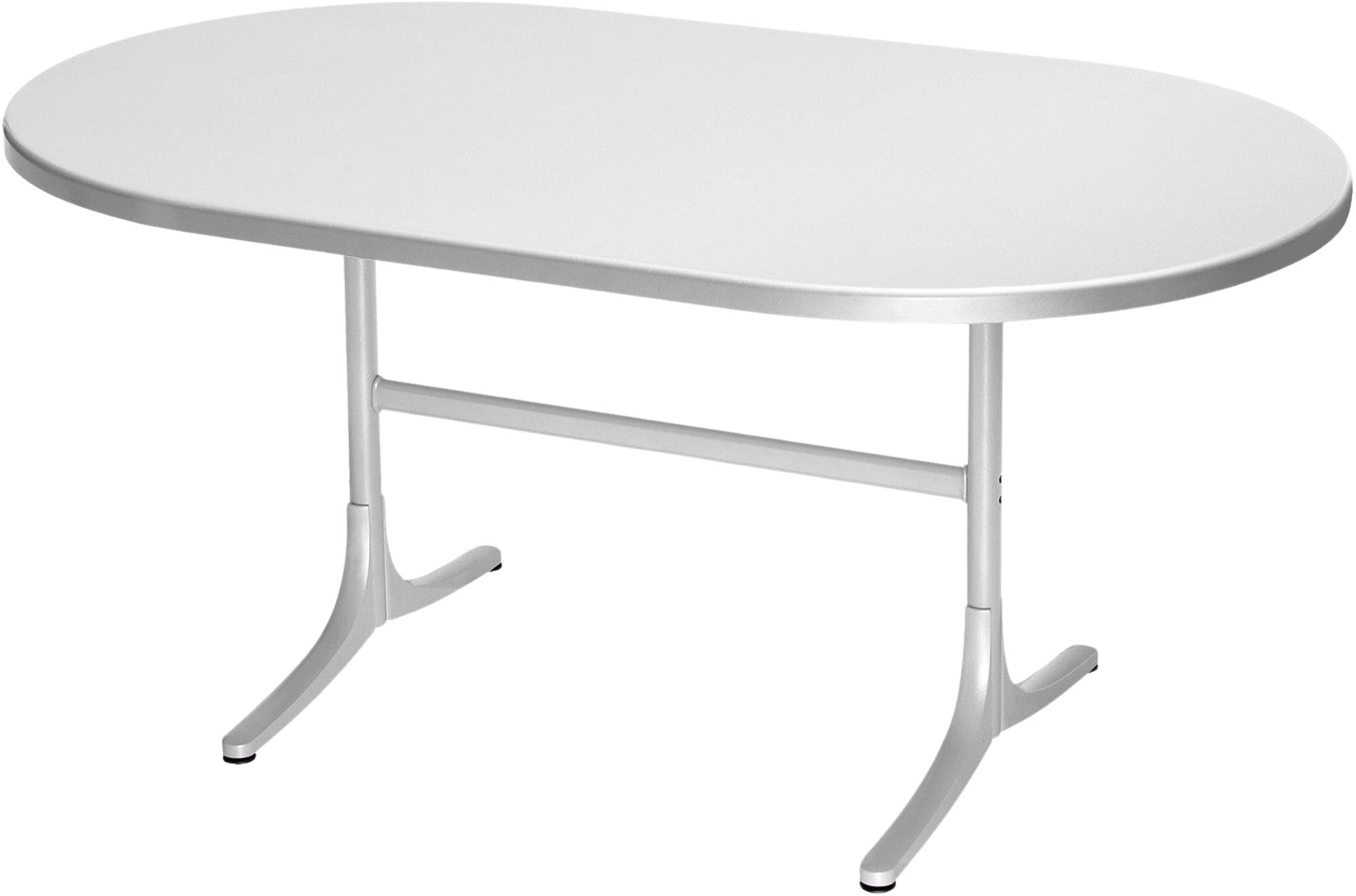 Ovaler Fiberglastisch von Schaffner, ideal für moderne Terrassen und stilvolle Außenbereiche. Robust und elegant zugleich.