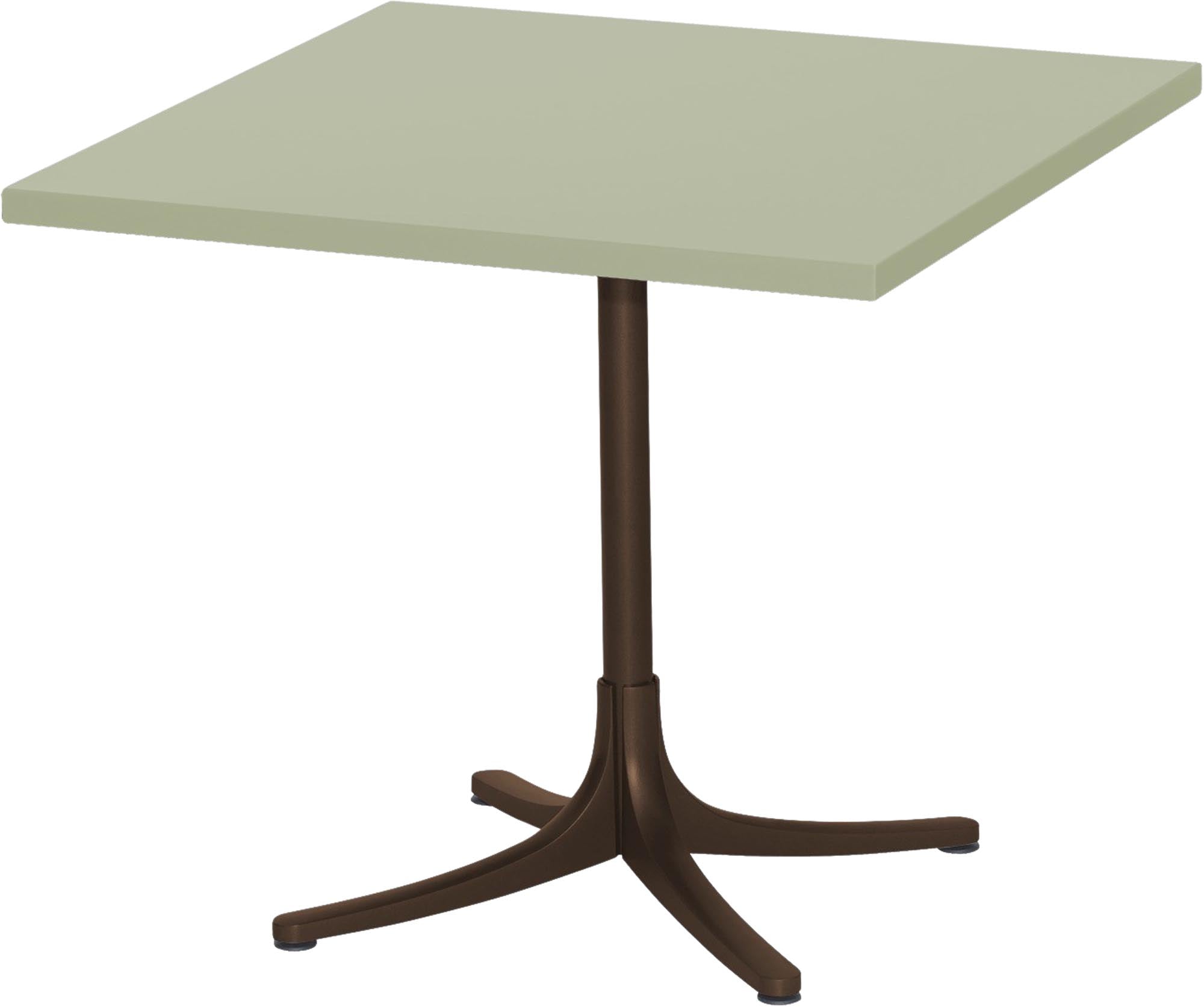 Robuster Schaffner Metalltisch Arbon 80x80 für Terrasse und Garten.