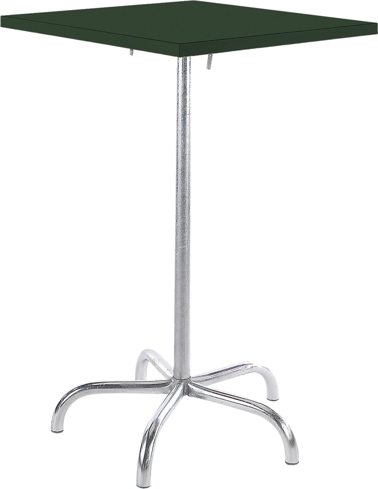 Robuster, klappbarer Säntis Metall-Stehtisch für den Außenbereich. Wetterfest, rostfrei, langlebig, platzsparend, vielseitig kombinierbar – Swiss Made.