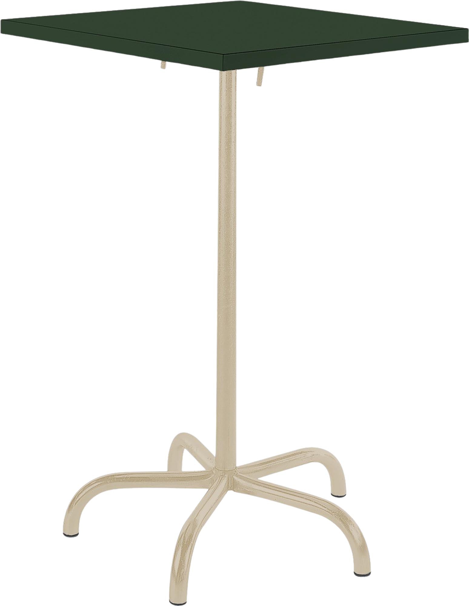 Robuster, wetterfester Säntis Metall-Stehtisch Outdoor 80x80/110, klappbar, langlebig, leicht zu pflegen und ideal für elegante Garten- und Außenbereiche.