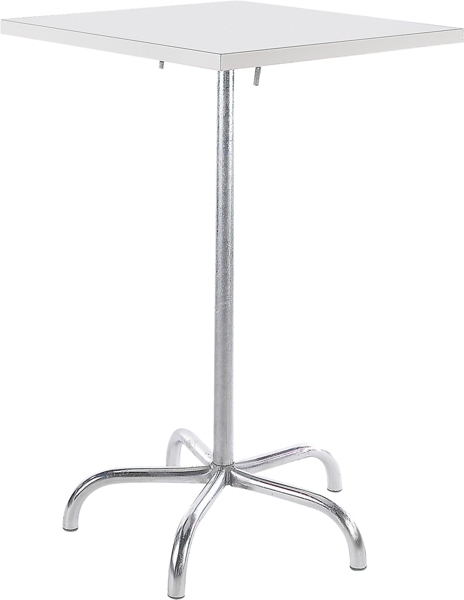 Entdecken Sie den langlebigen, wetterfesten Säntis Metall-Stehtisch 80x80/110 von Schaffner – klappbar, robust und ideal für stilvolle Gärten und Außenbereiche.