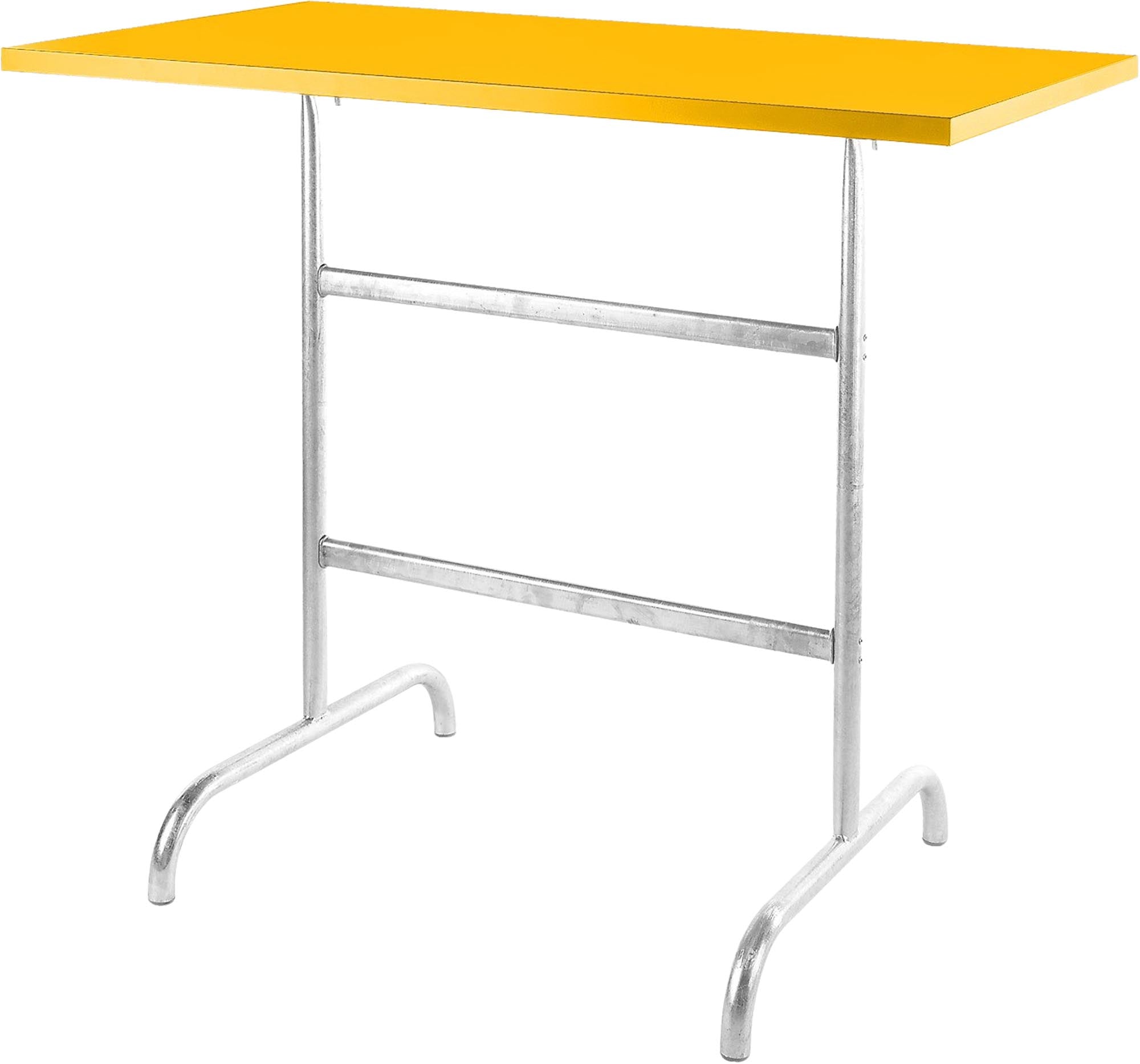 Robuster, wetterfester Säntis Metall-Stehtisch 130x70/110 cm, klappbar, aus verzinktem Stahl, langlebig, leicht zu verstauen und perfekt für Garten, Terrasse oder Events.