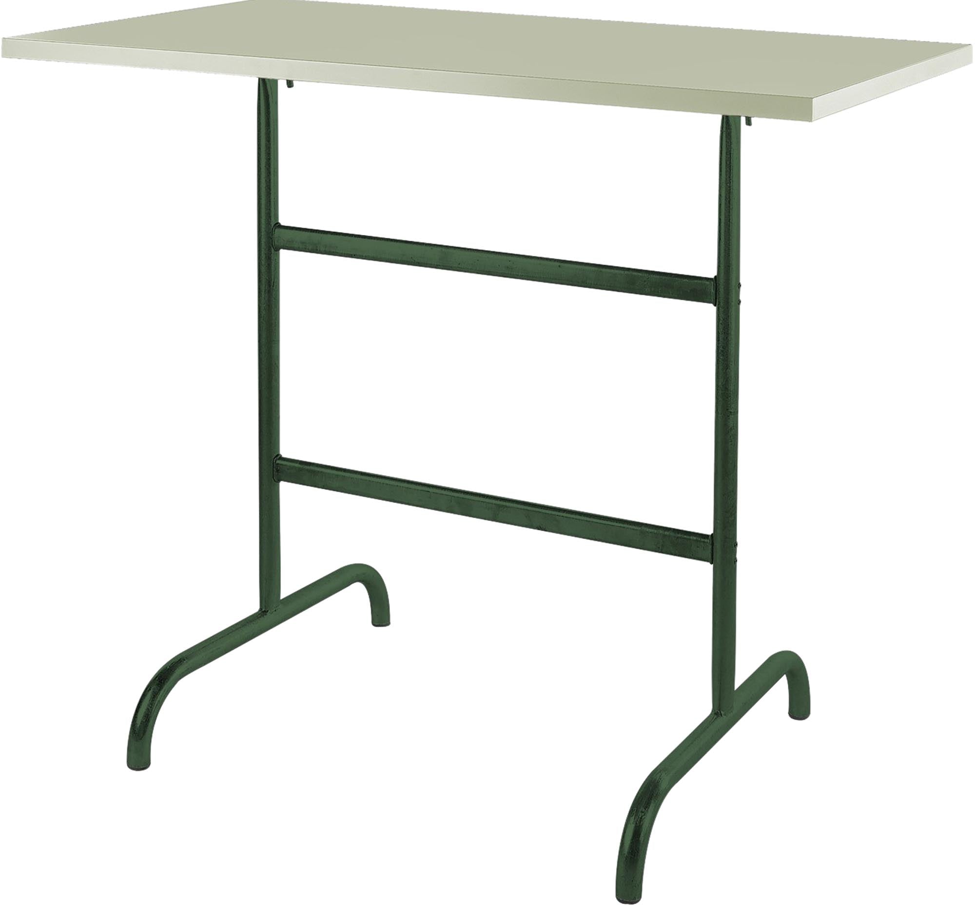 Robuster, klappbarer Säntis Metall-Stehtisch 130x70/110 cm aus verzinktem Stahl, wetterfest, rostfrei, leicht zu verstauen – perfekt für Garten, Terrasse und Outdoor-Events.