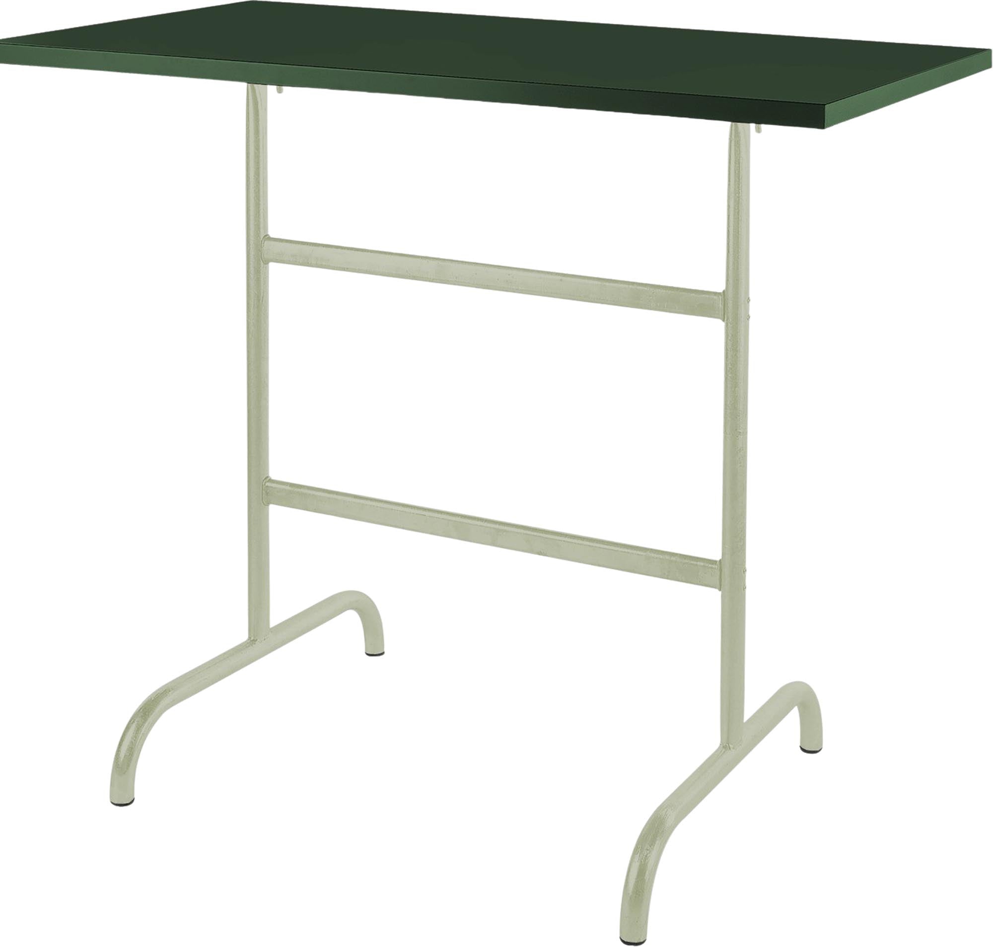 Robuster, klappbarer Säntis Metall-Stehtisch 130x70/110 cm für den Outdoor-Bereich. Wetterfest, rostfrei, leicht zu pflegen und perfekt für Garten, Events und Gastronomie.
