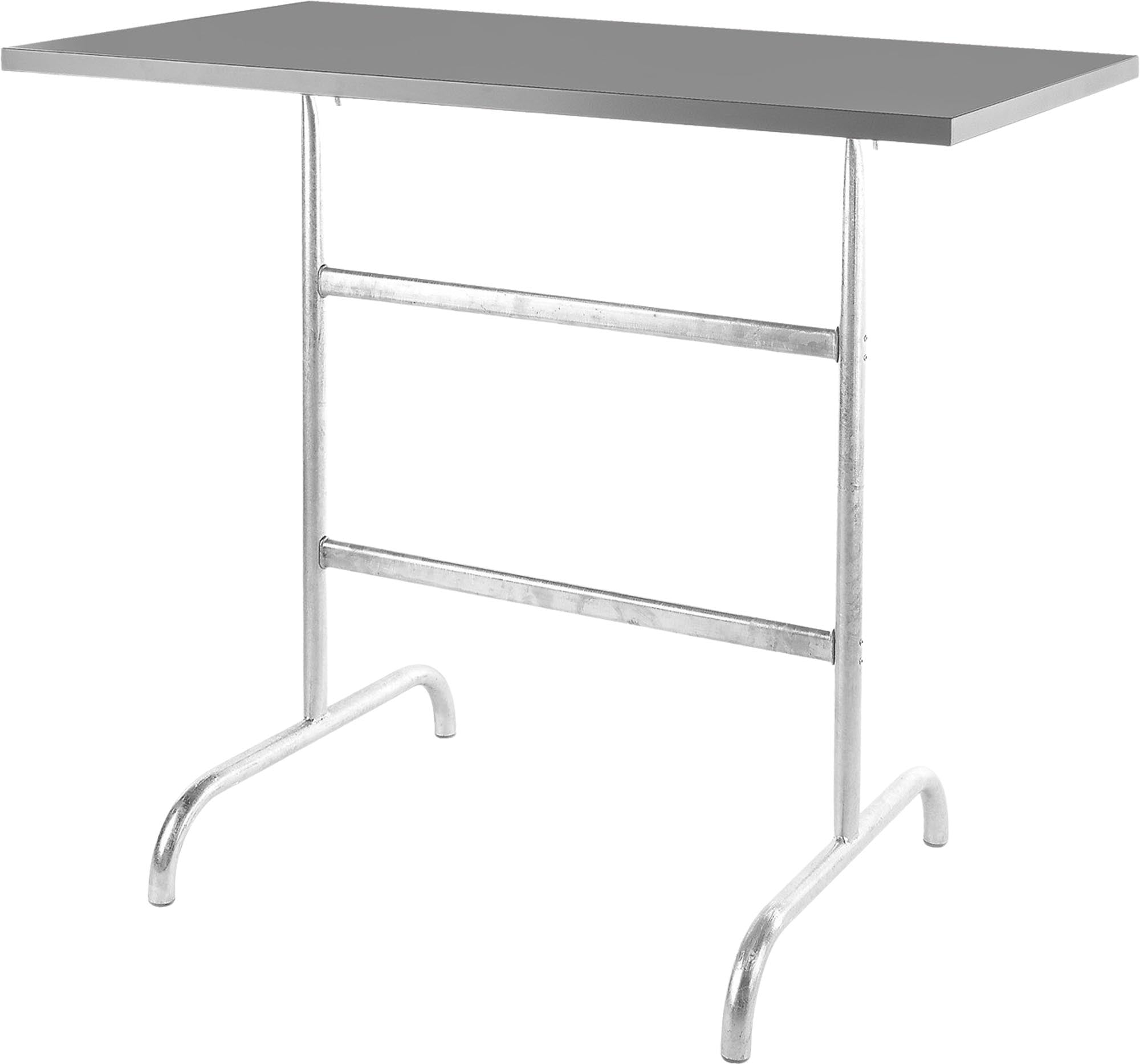 Eleganter Säntis Metall-Stehtisch für den Außenbereich, klappbar und ideal für Gartenpartys, Veranstaltungen und Gastronomie. Maße: 130x70/110 cm.