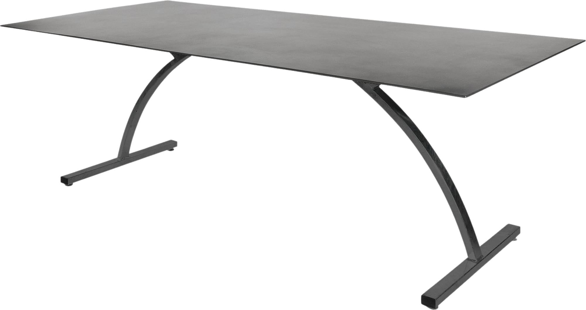 Bernardino Gartentisch aus Glasfaser 220x100 klappbar in Alusilber präsentiert im Onlineshop von KAQTU Design AG. Gartentisch ist von Schaffner