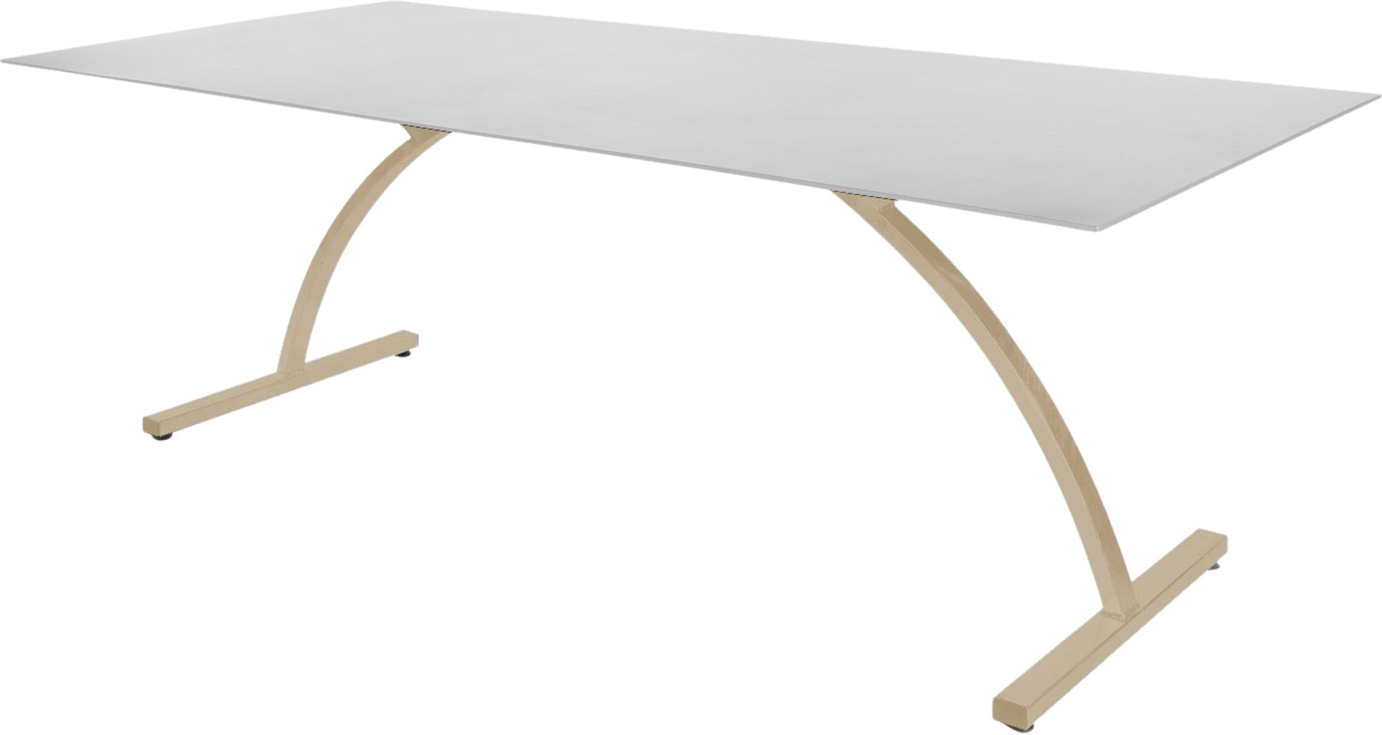 Bernardino Gartentisch aus Glasfaser 220x100 klappbar in Weiss präsentiert im Onlineshop von KAQTU Design AG. Gartentisch ist von Schaffner