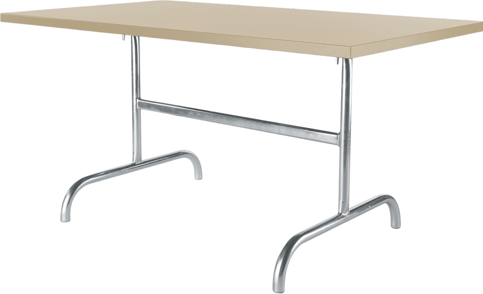 Robuster, klappbarer Säntis Metall-Gartentisch 140x80 aus Schweizer Qualität, wetterfest, langlebig, platzsparend, ideal für Garten, Terrasse und Balkon.