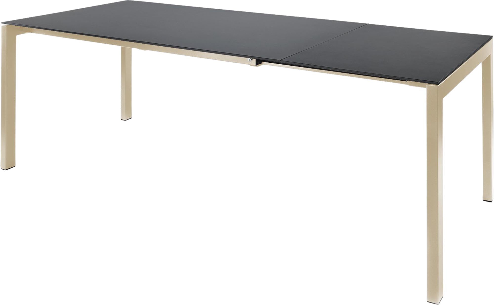 Luzern Glasfaser-Gartentisch 160/220x90 ausziehbar in Graphit präsentiert im Onlineshop von KAQTU Design AG. Gartentisch ist von Schaffner