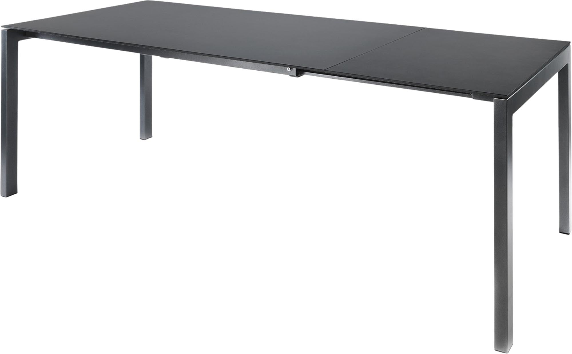 Hochwertiger Luzern Glasfaser-Gartentisch 160/220x90 ausziehbar von Schaffner – wetterfest, langlebig, stilvoll, perfekt für Garten, Terrasse und Balkon.